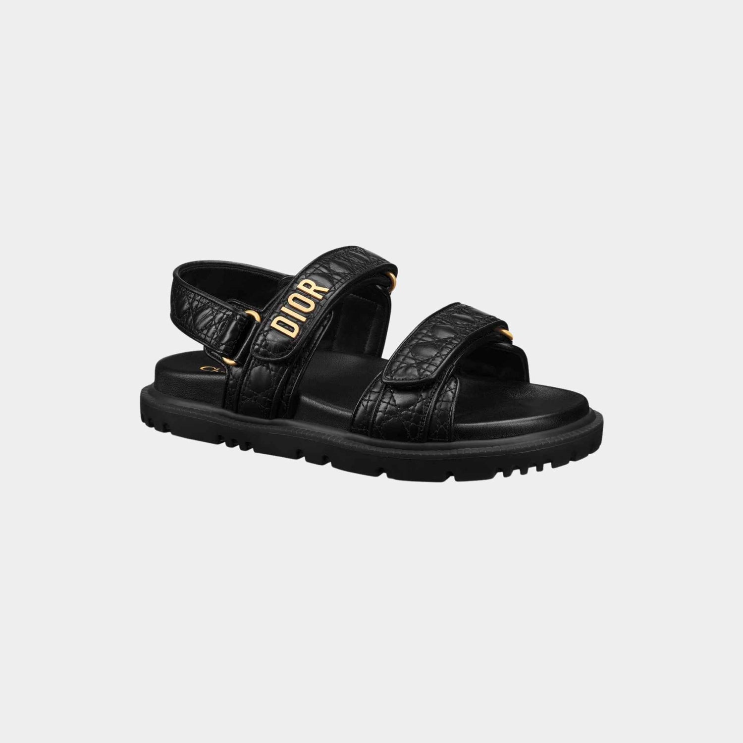 Dior Dioract Sandal Black Quilted Cannage Calfskin,Front