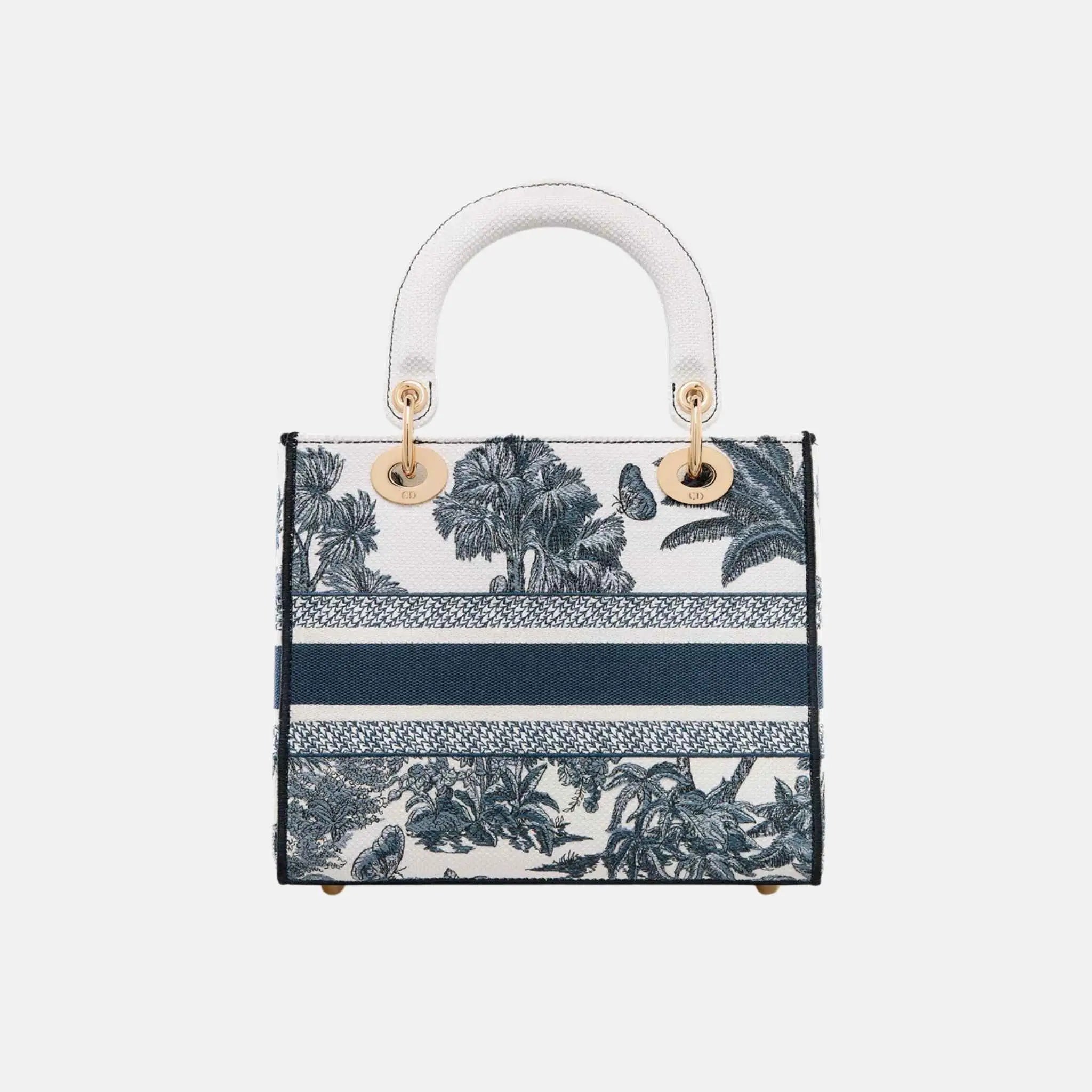 Dior Dioriviera Medium Lady D-Lite Bag in Toile de Jouy Palms, Back