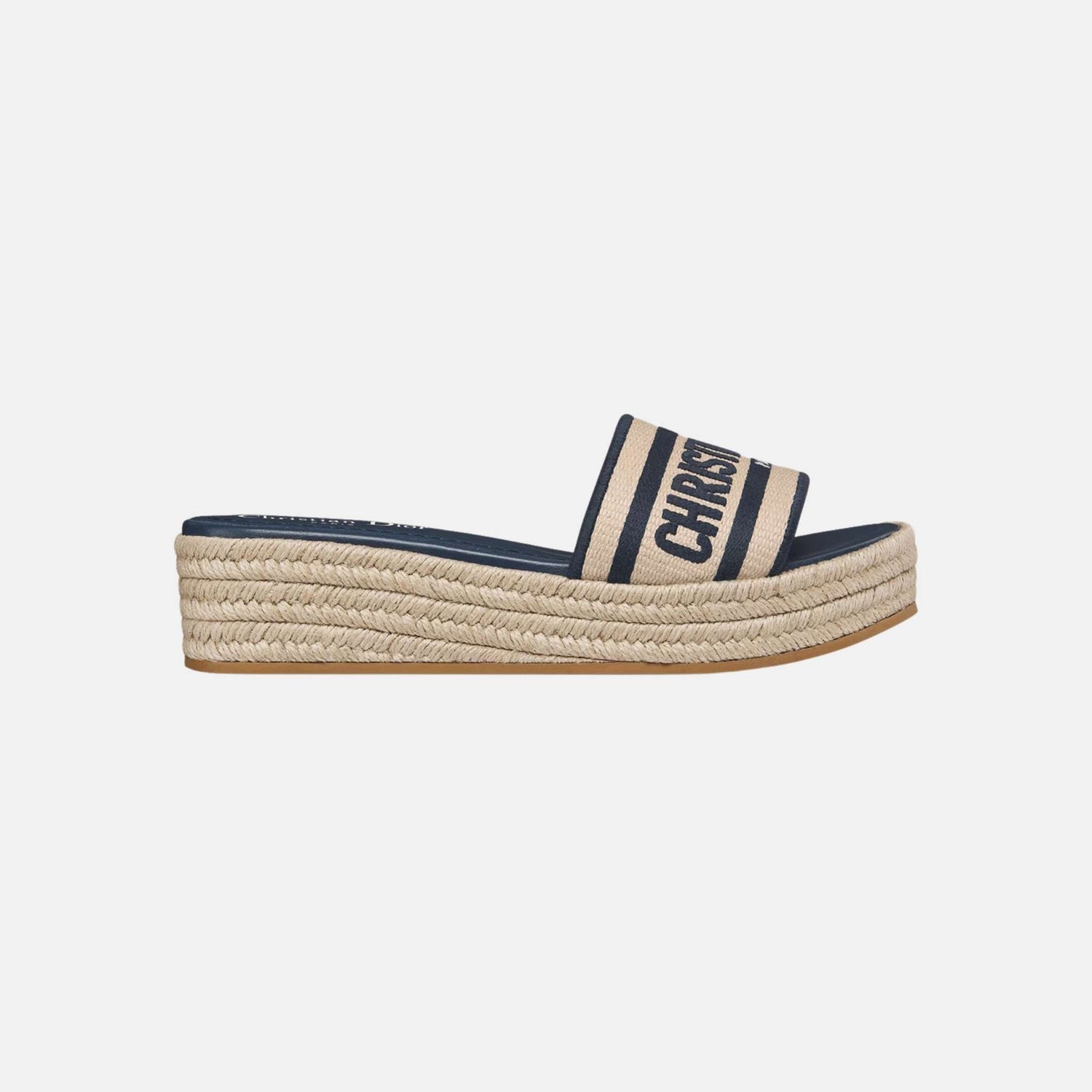 Dior Dway Platform Slide In Embroidered Cotton, Side