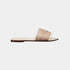 Dior Dway Slide Calfskin And Embroidered Cotton,Beige, Side