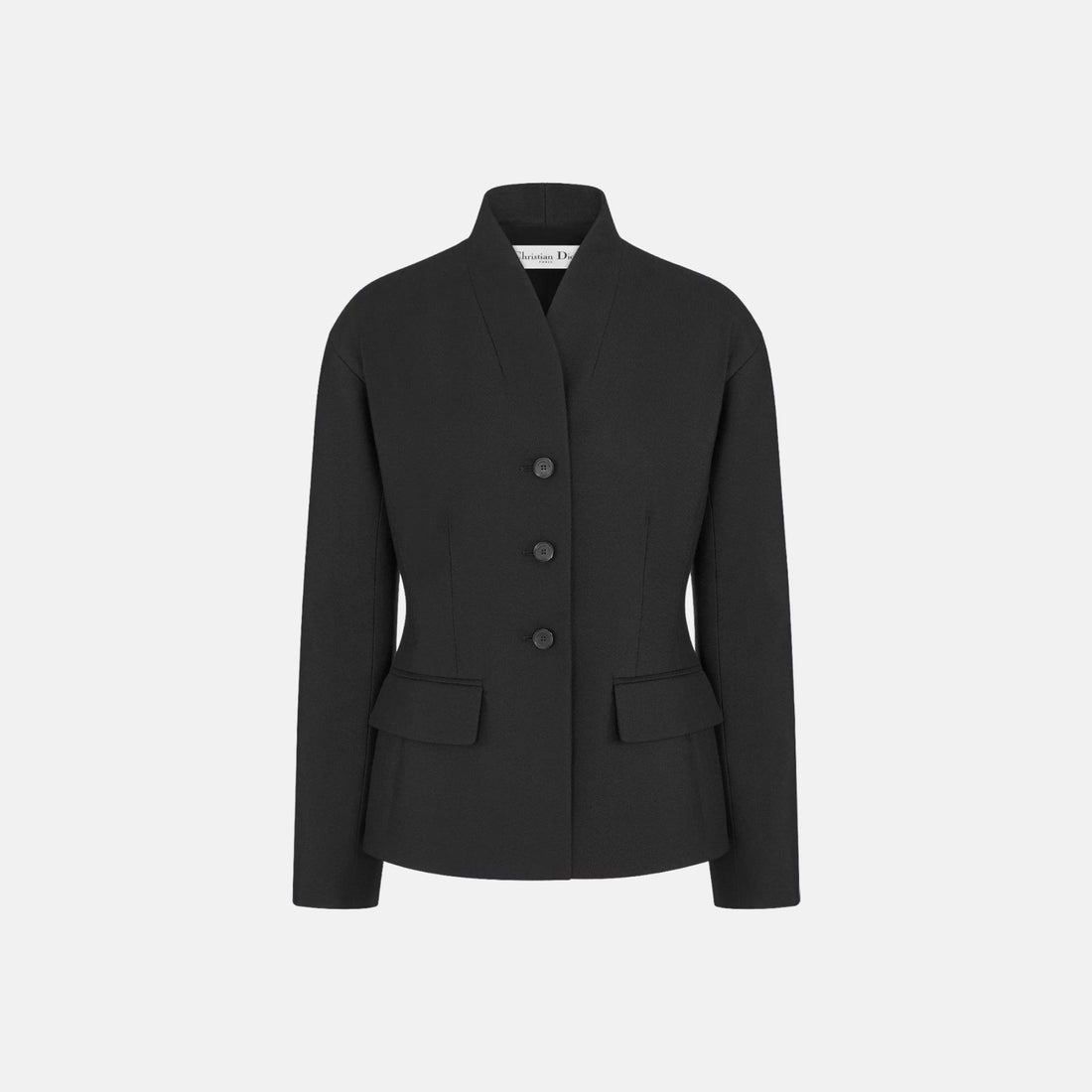 Dior Fitted Jacket In Virgin Wool And Silk Grain De Poudre, Front