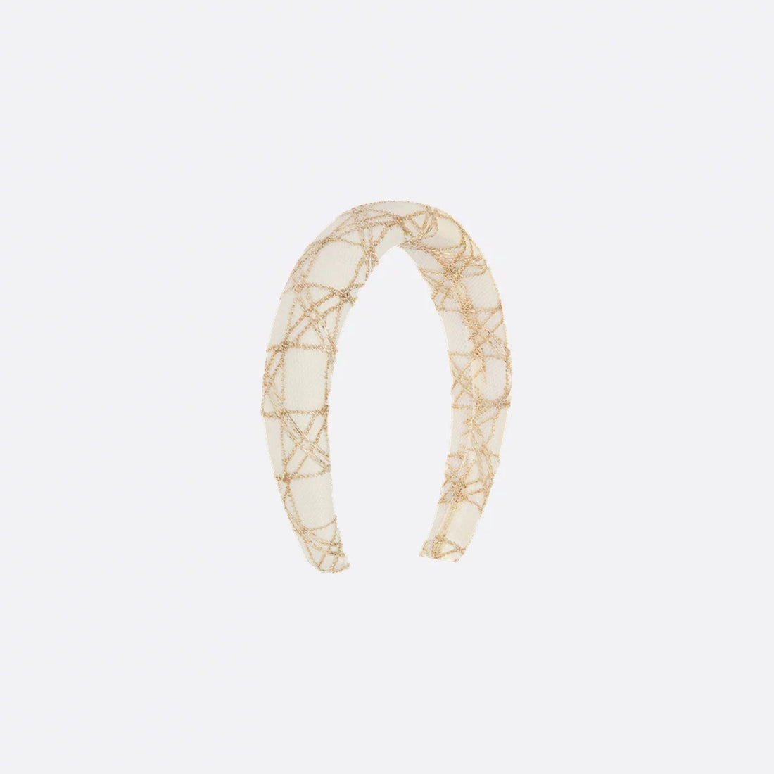 Dior Headband Gold Tone Cannage Lace, Front