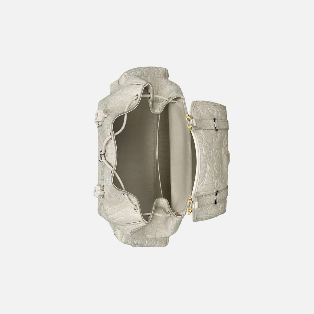 Dior Hit The Road Backpack In Outline Leather And Grained Calfskin, Beige, Inside