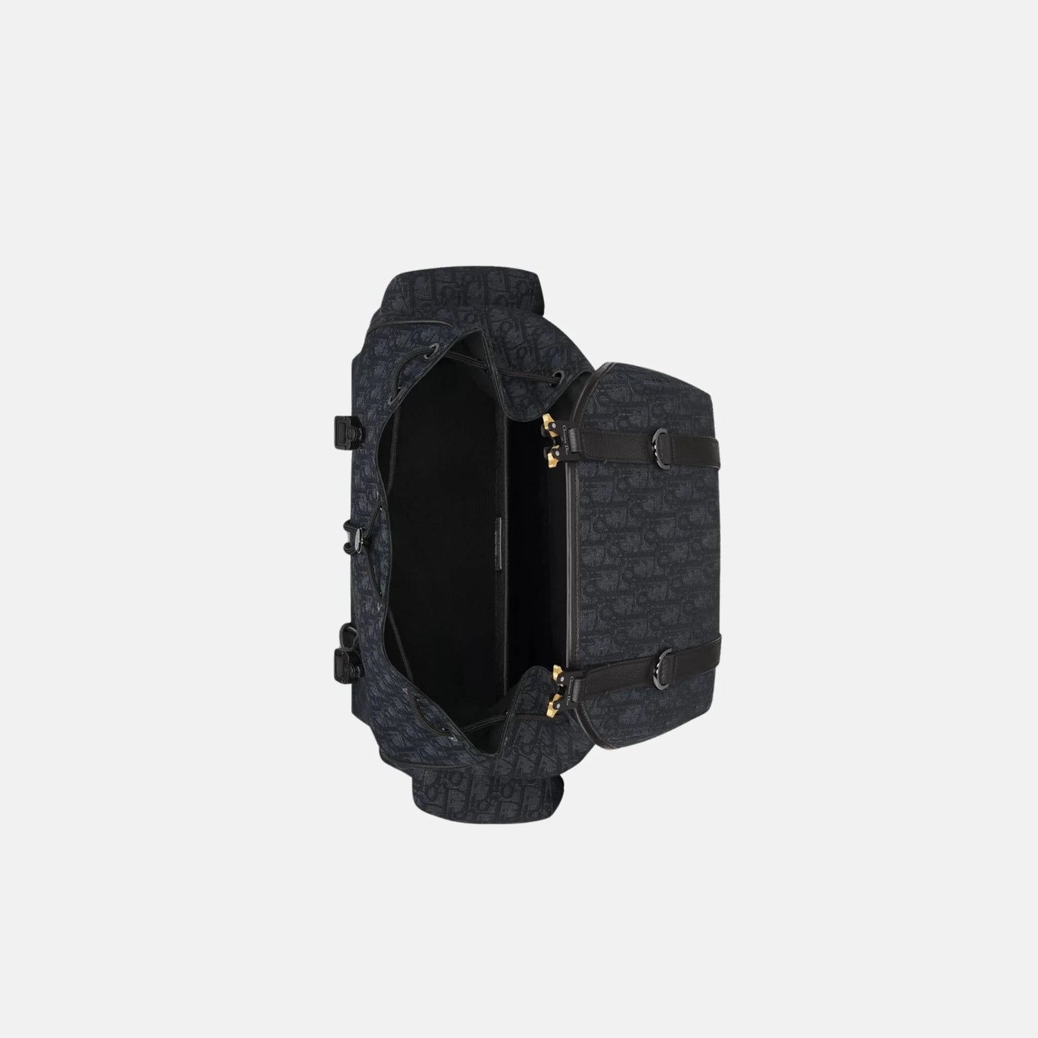 Dior Hit The Road Flap Backpack in Calfskin and Jacquard, Black, Inside