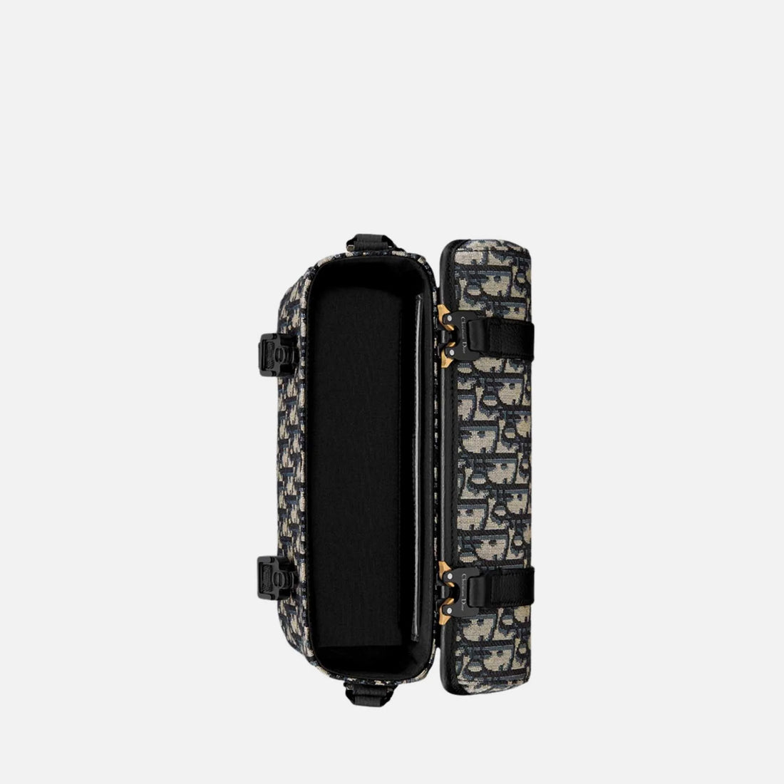 حقيبة ميسنجر Dior Hit The Road من جلد العجل المحبب، بيج، من الداخل