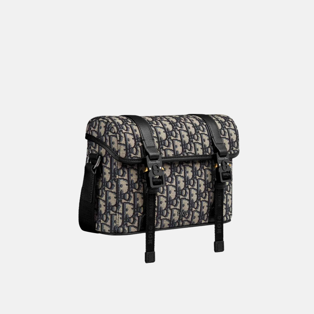 حقيبة Dior Hit The Road Messenger من جلد عجل محبب، بيج، جانبي