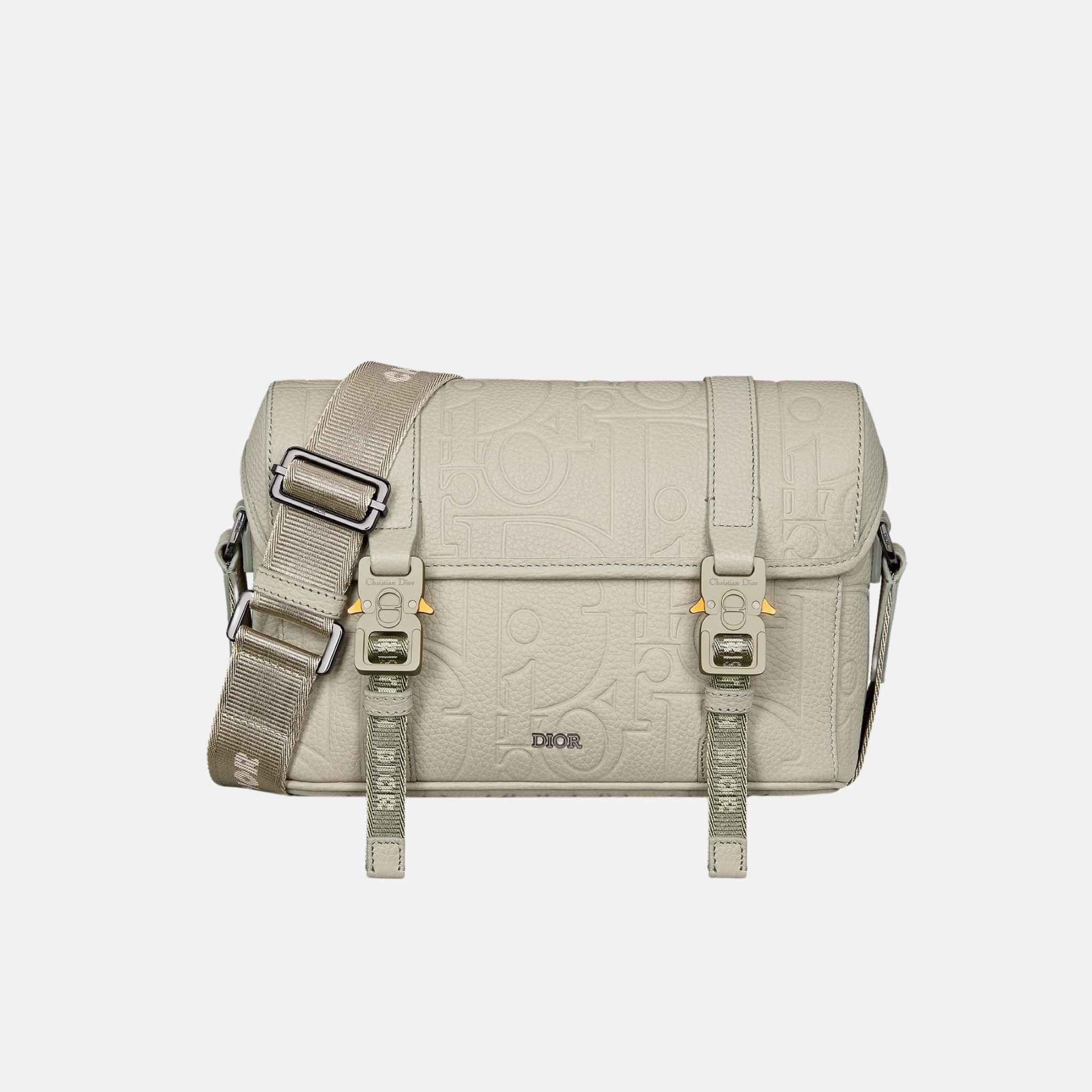 Dior Hit The Road Messenger Bag In Gravity Leather, Beige, Front