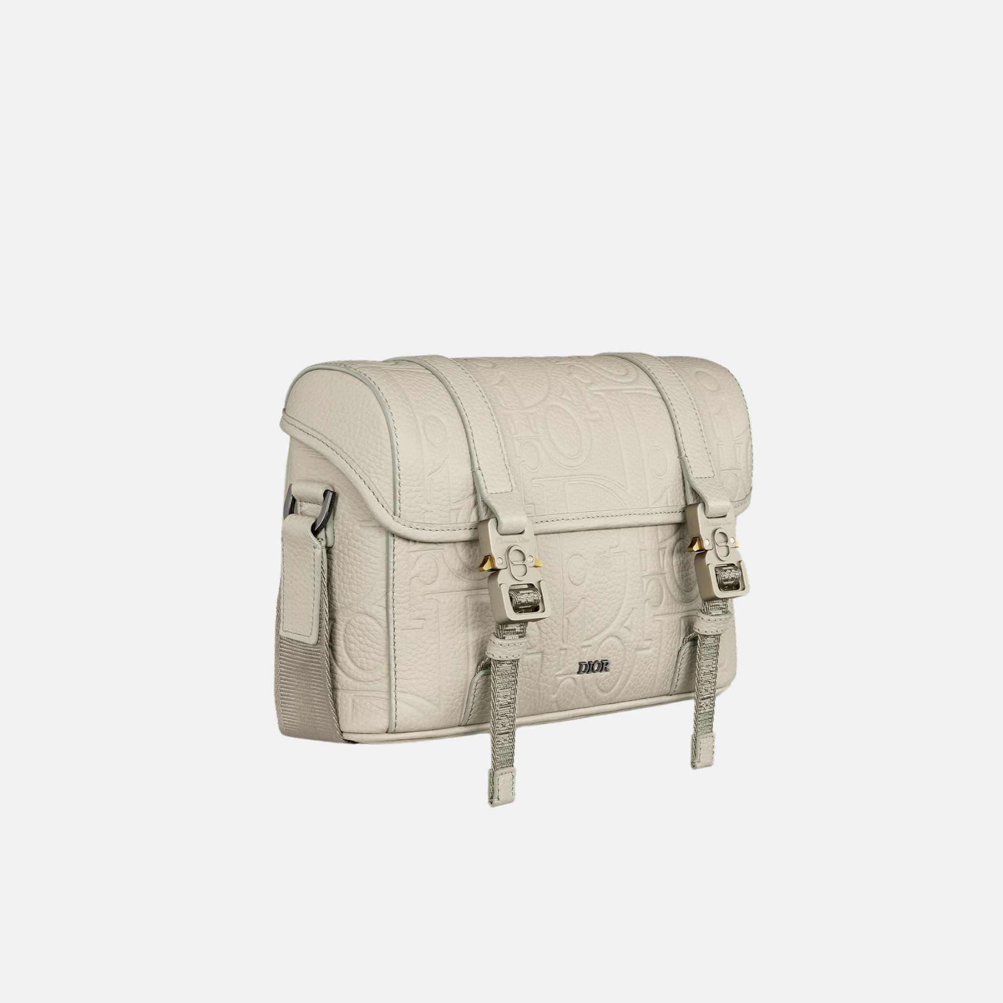 Dior Hit The Road Messenger Bag In Gravity Leather, Beige, Side