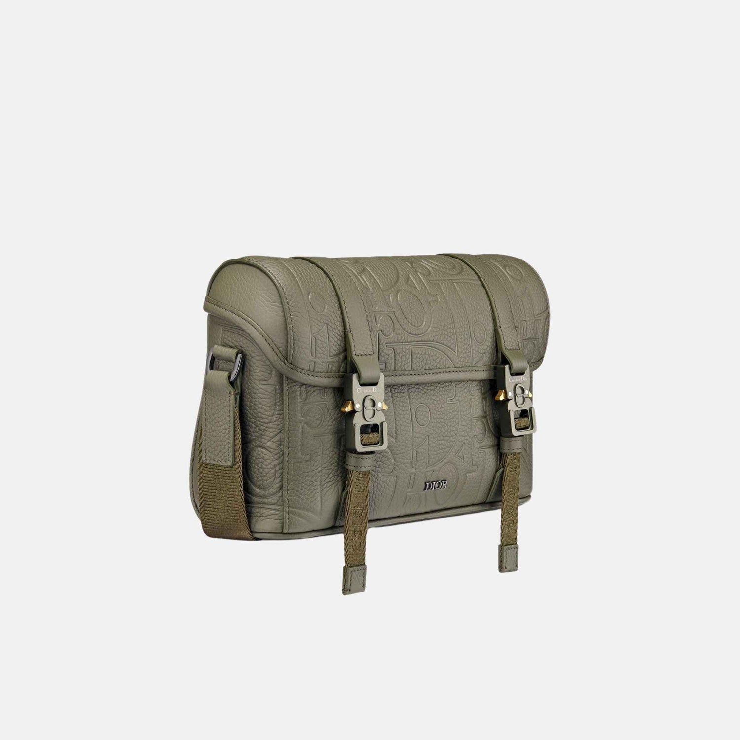 Dior Hit The Road Messenger Bag In Gravity Leather, Green, Side