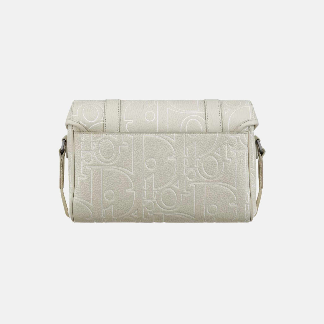 حقيبة ميسنجر Dior Hit The Road بغطاء، من جلد Outline وجلد العجل، بيج، من الخلف