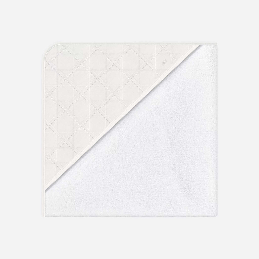 Dior Hooded Baby Towel Ivory Cotton Terry and Ivory Cannage Cotton Voile, Back