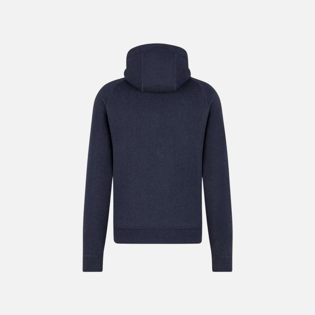 Dior Hooded Track Jacket In Cotton And Cashmere Knit, Navy Blue, Back