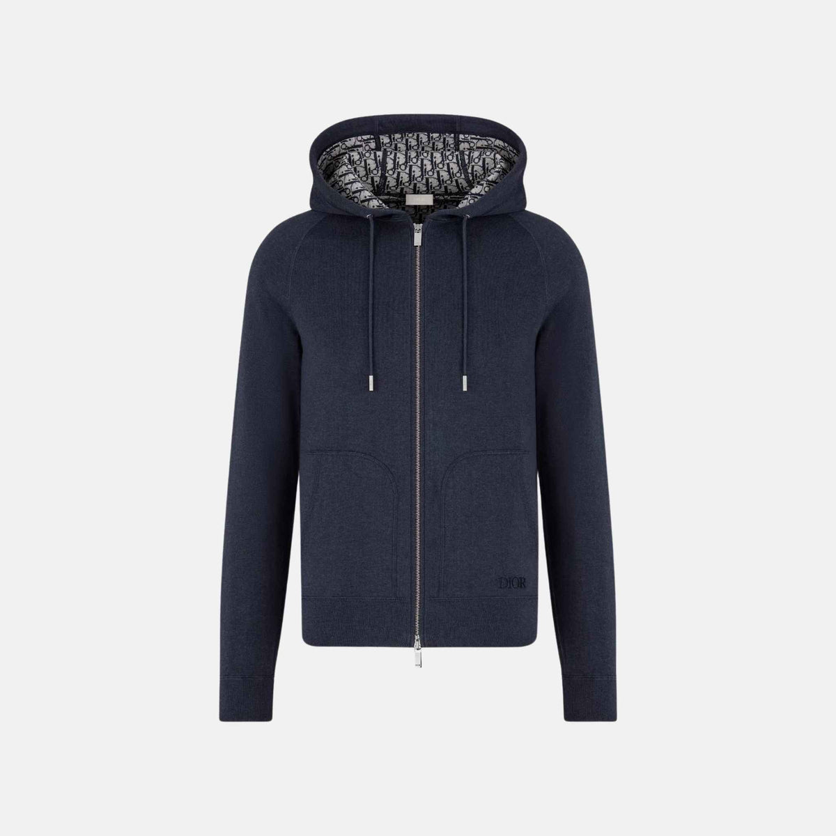 Hooded Track Jacket In Cotton And Cashmere Knit