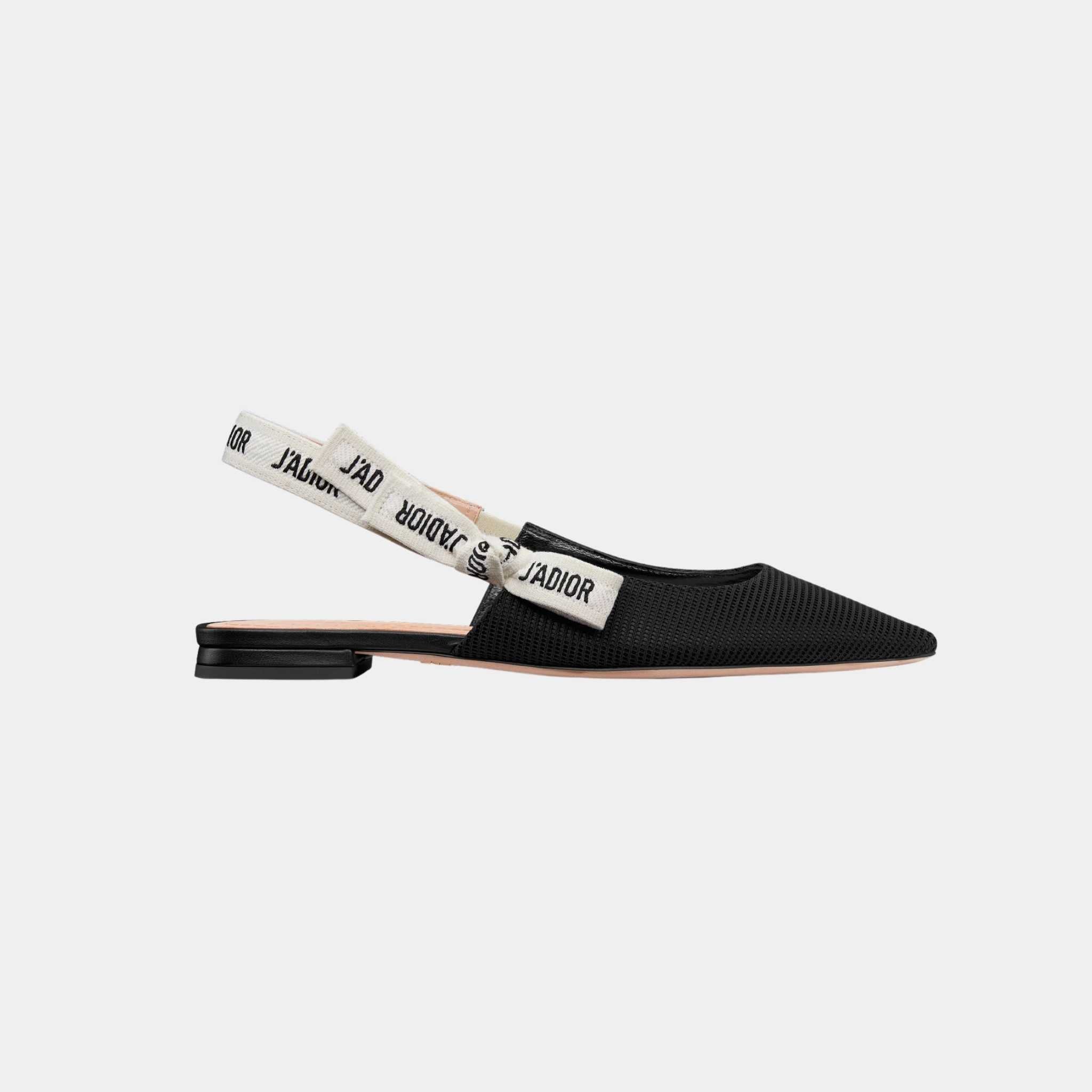 Dior JAdior Slingback Flat Black Technical Fabric, Side