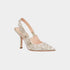 Dior JAdior Slingback Pump White and Gold Tone Millefiori, Front