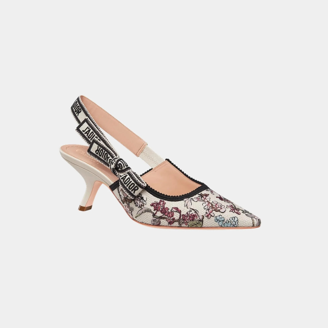 حذاء Dior J Adior Slingback Pump من القطن بنقشة Millefiori، من الأمام