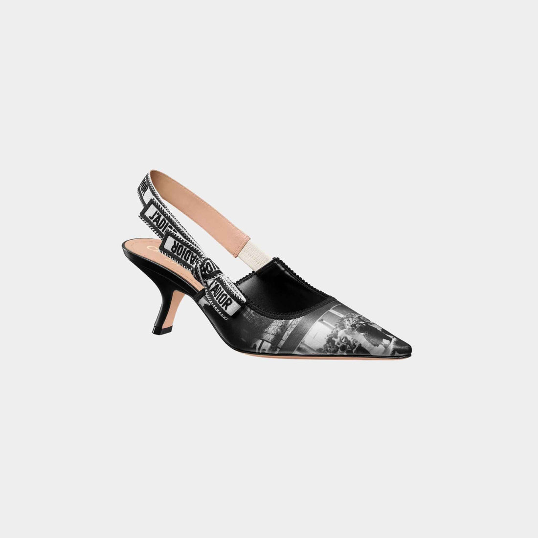Dior JAdior Slingback Pump Gray And Black Lambskin Printed, Front