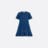 Dior Kids A-Line Dress Blue Dior Oblique Velvet Jacquard, Front