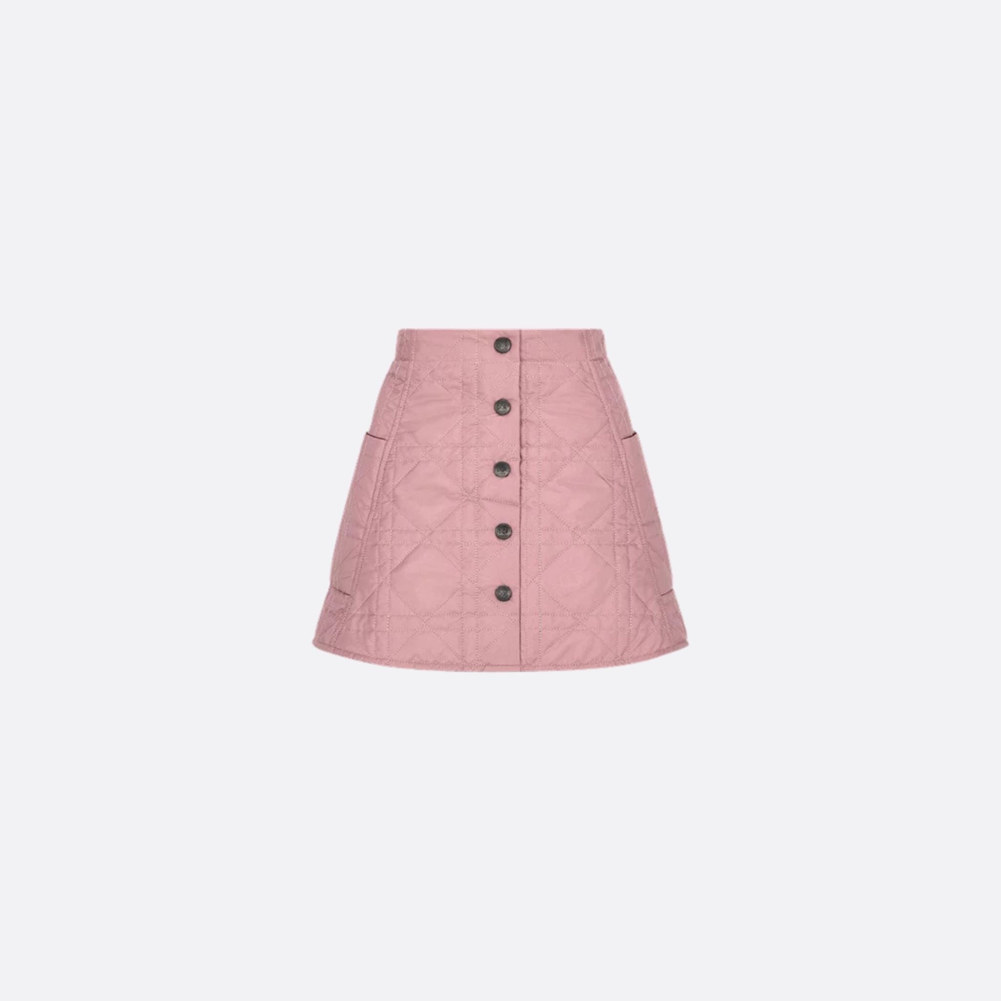 Dior Kids A-Line Skirt Antique Pink Cannage Quilted Technical Fabric, Front View