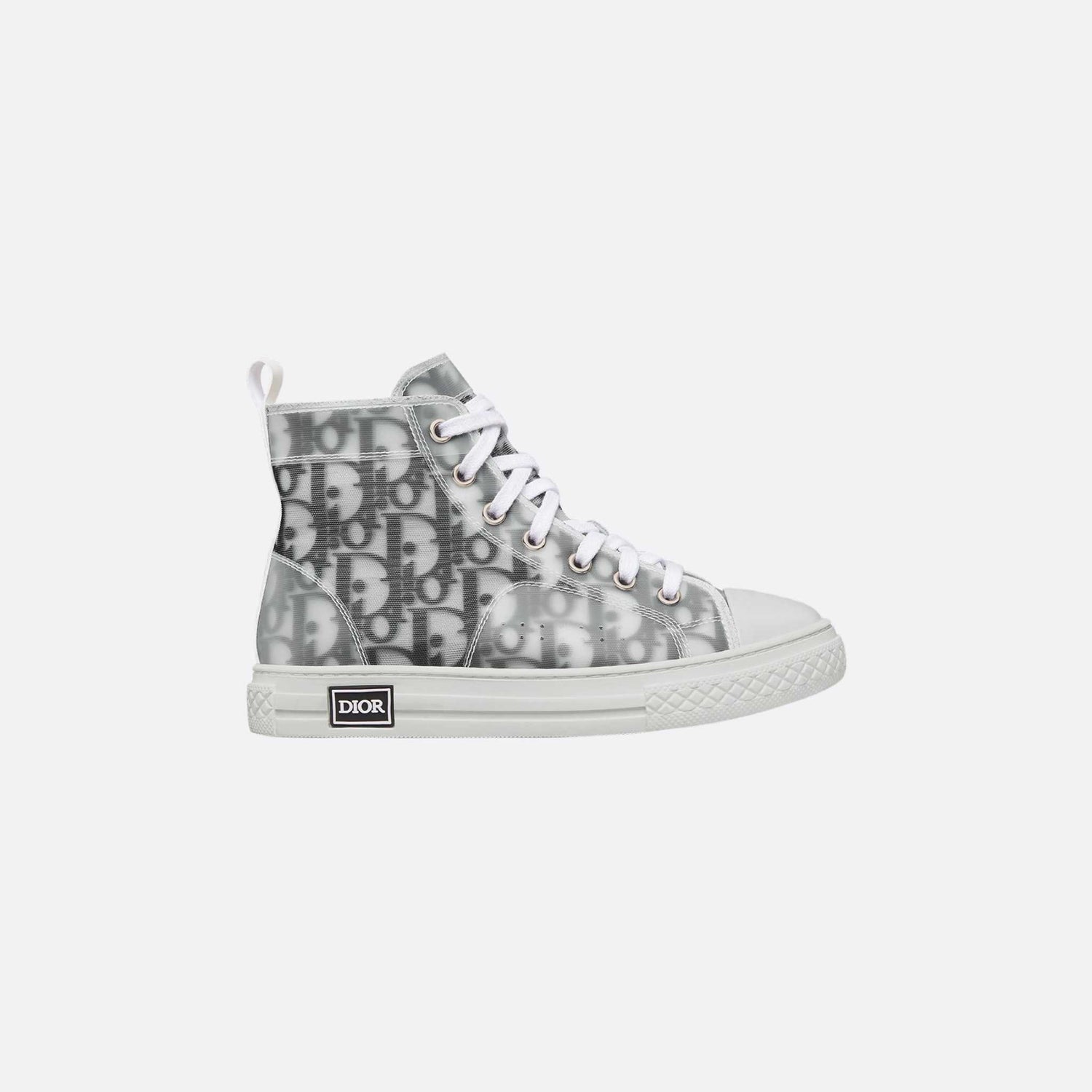 Dior Kids B23 High-Top Sneaker White Black Dior Oblique Technical Canvas, Side