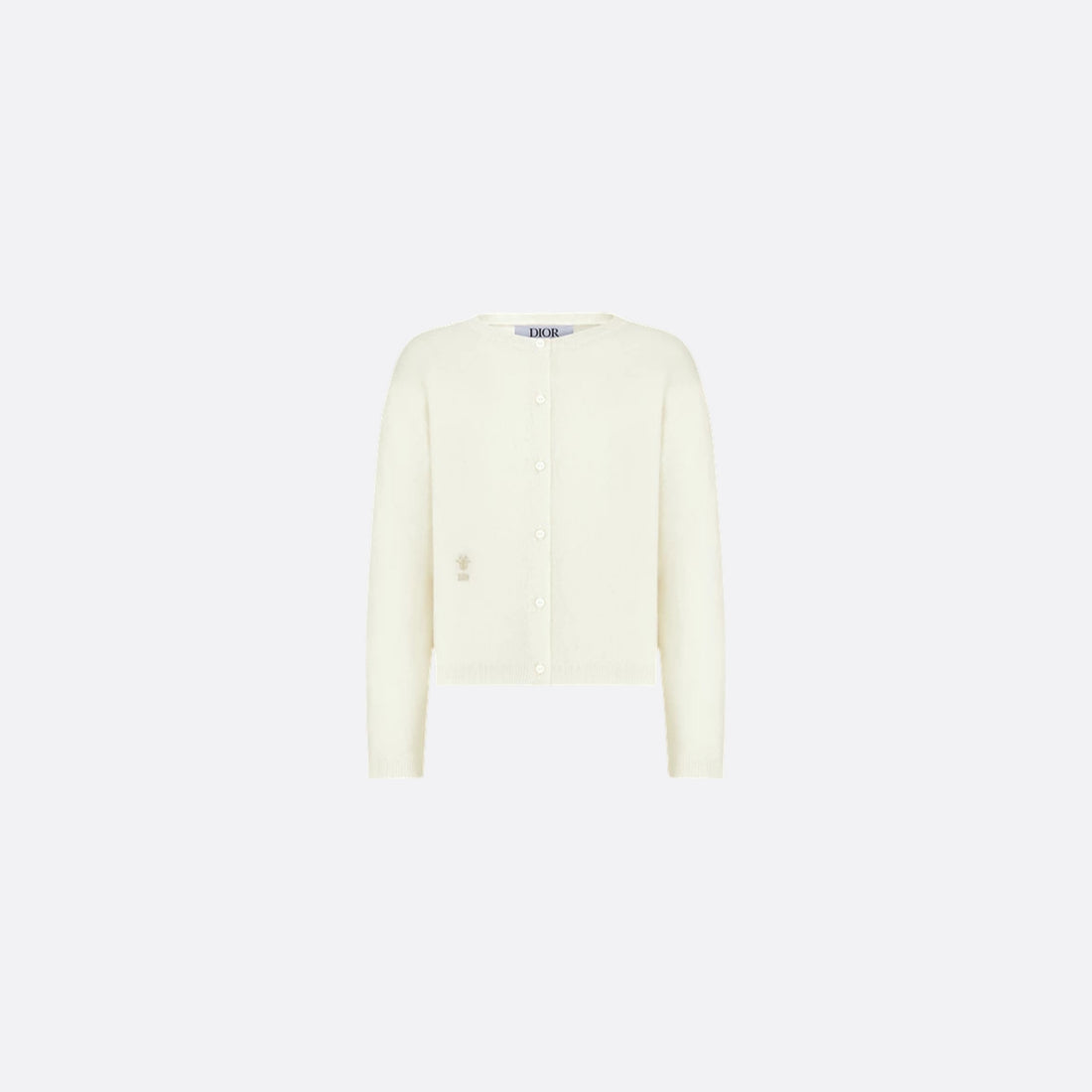 Dior Kids Cardigan Wool and Cashmere Knit, Vanilla White, Front