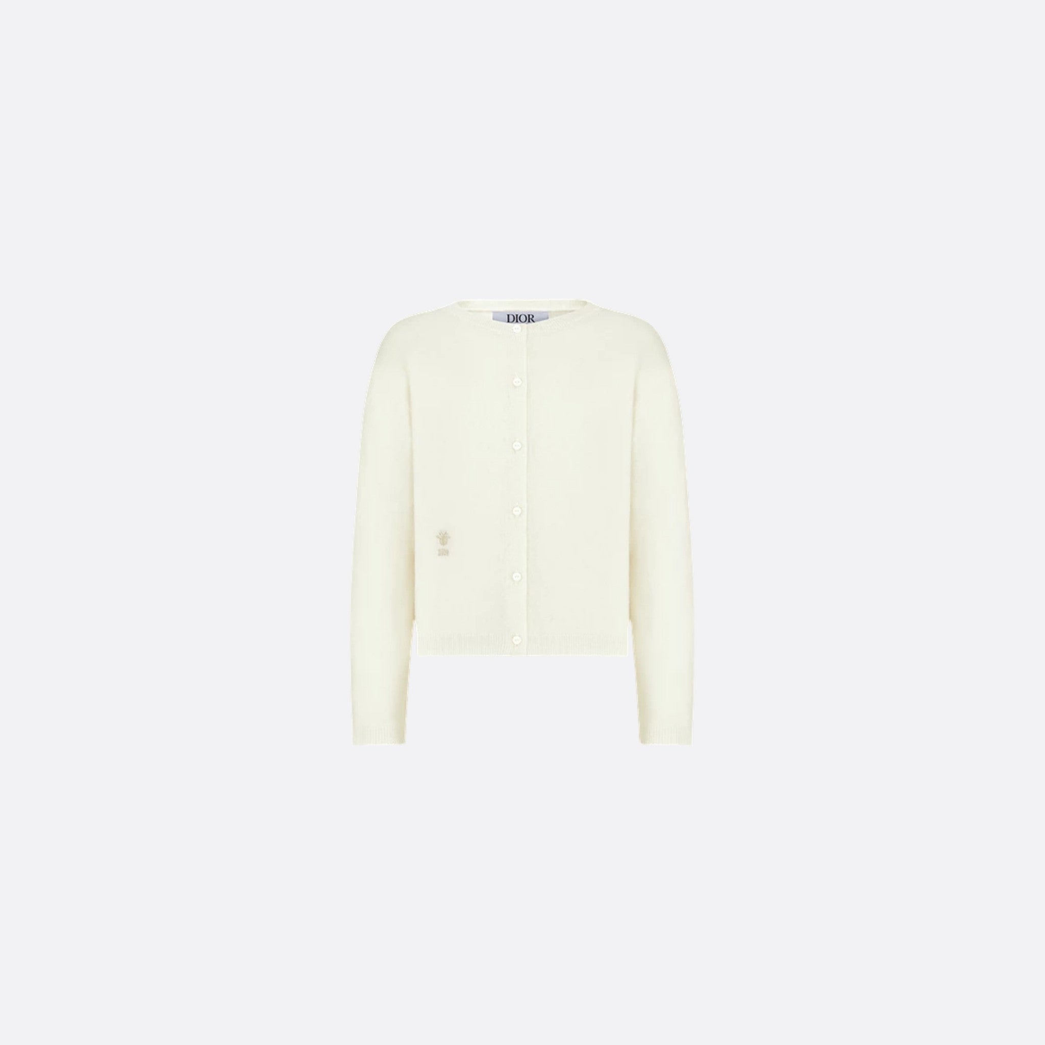 Dior Kids Cardigan Wool and Cashmere Knit, Vanilla White, Front