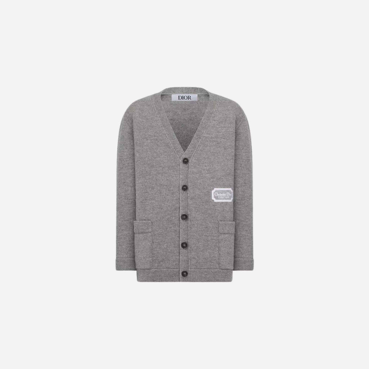 Kids Christian Dior Couture Cardigan Heathered Gray Wool Cashmere