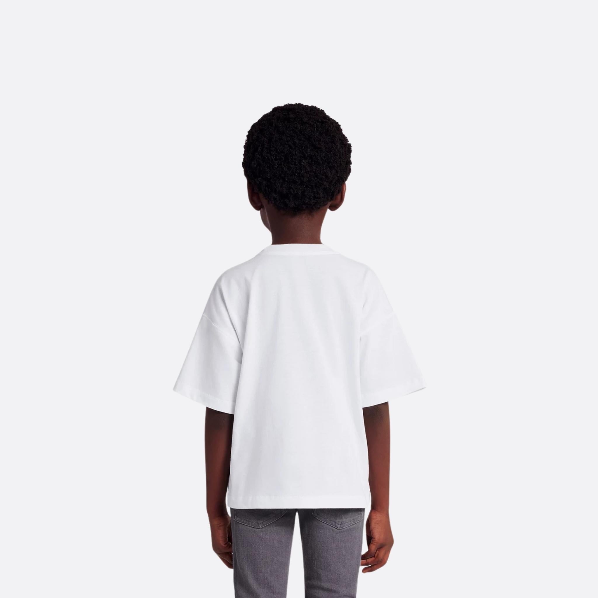 Dior Kids Christian Dior Couture T-Shirt Cotton Jersey, White, Model, Back