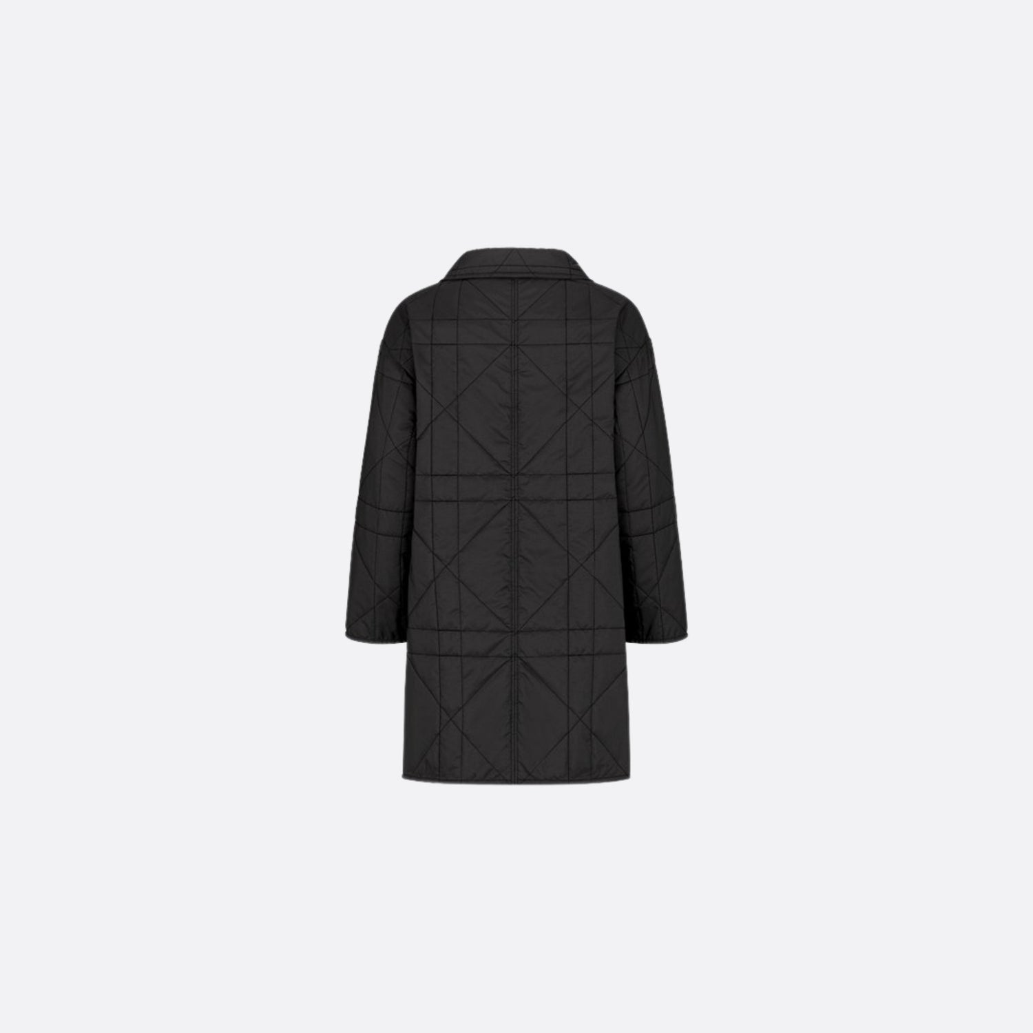 Dior Kids Coat Black Quilted Macrocannage Technical Fabric, Back