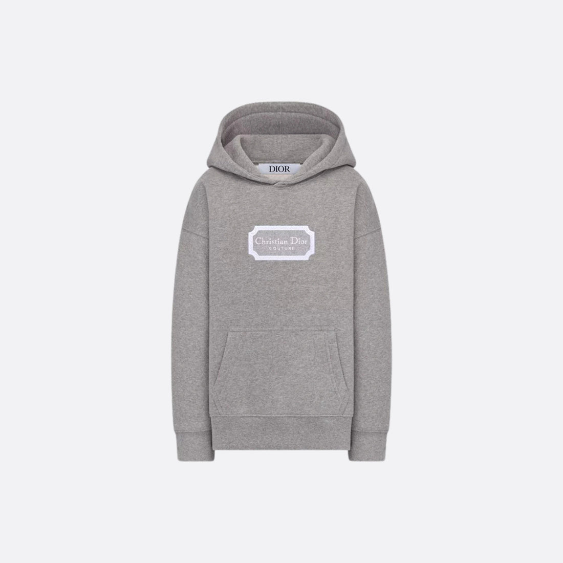 Dior Kids Couture Hooded Sweatshirt Cotton Fleece, Black, Grey, Front