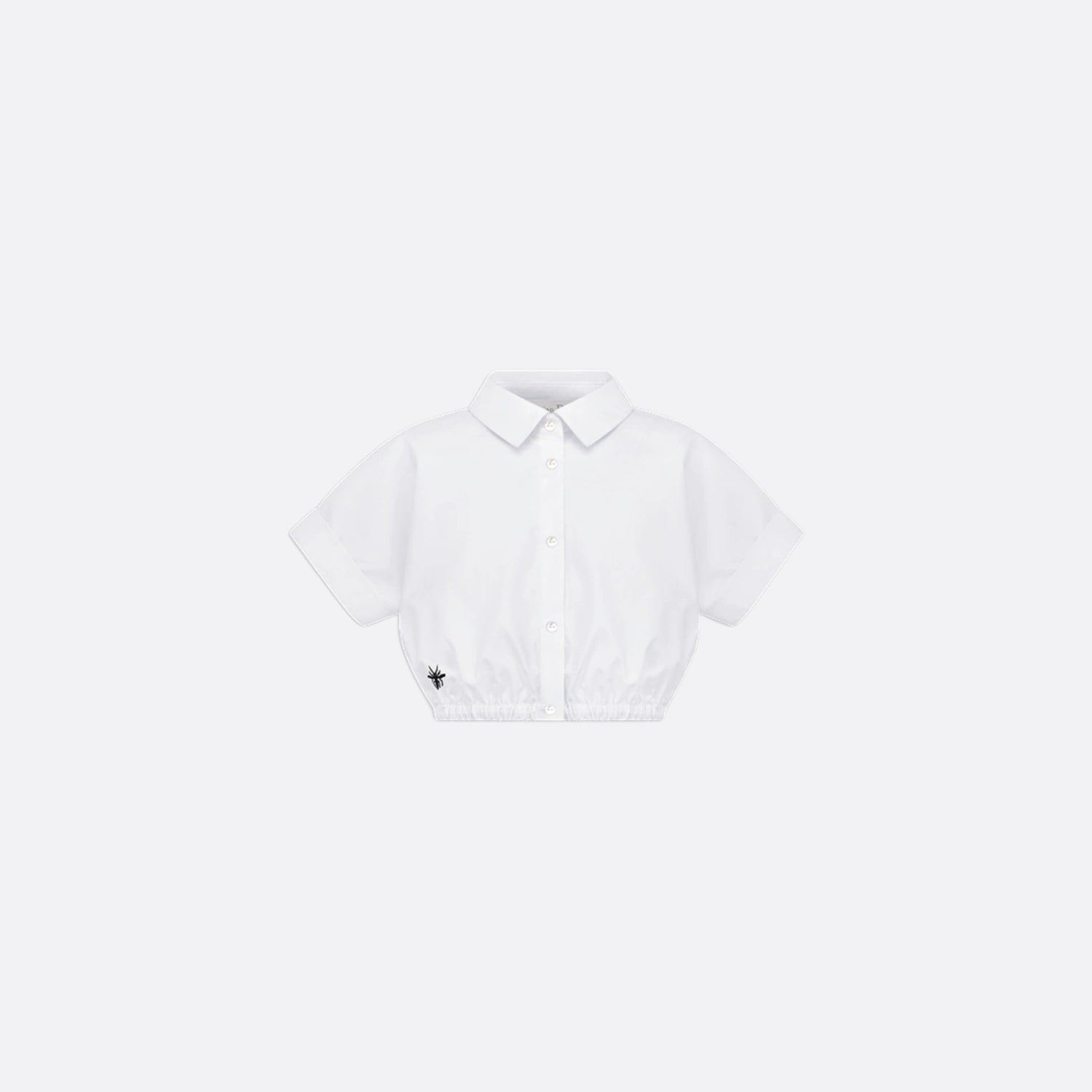 Dior Kids Cropped Shirt White Cotton Poplin, Front