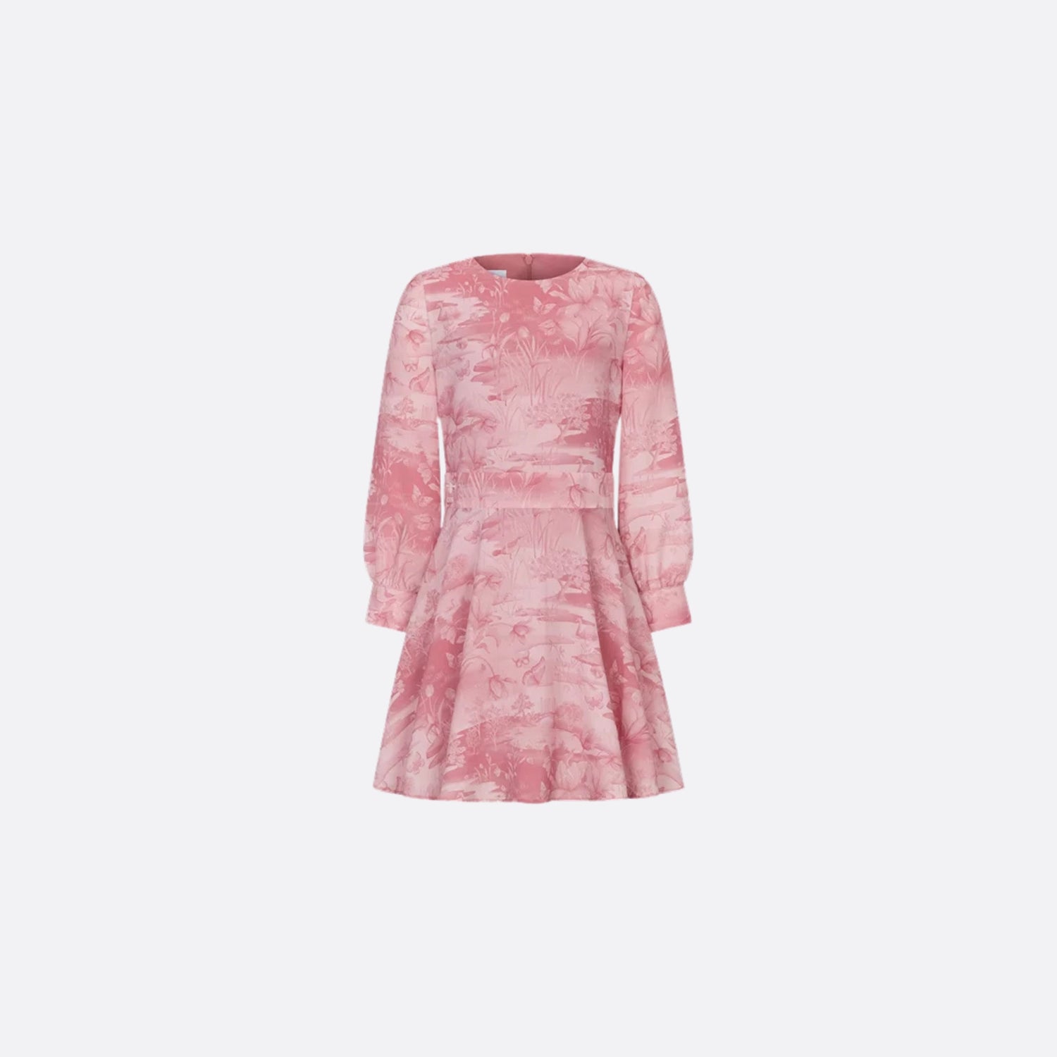 Dior Kids Flared Dress Antique Pink Crepe with Dior Manhattan Motif, Front View