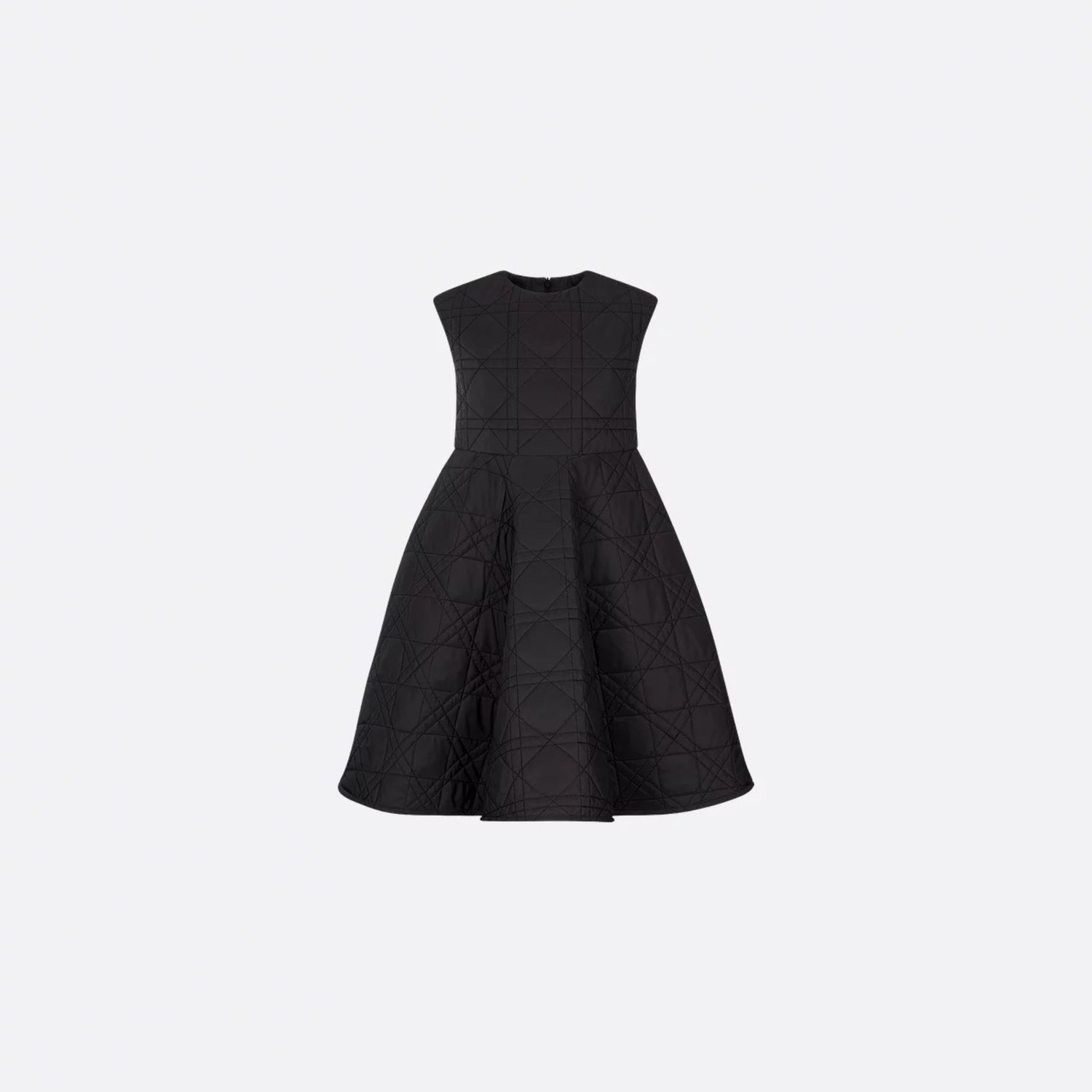 Dior Kids Flared Dress Black Macrocannage Technical Fabric, Front