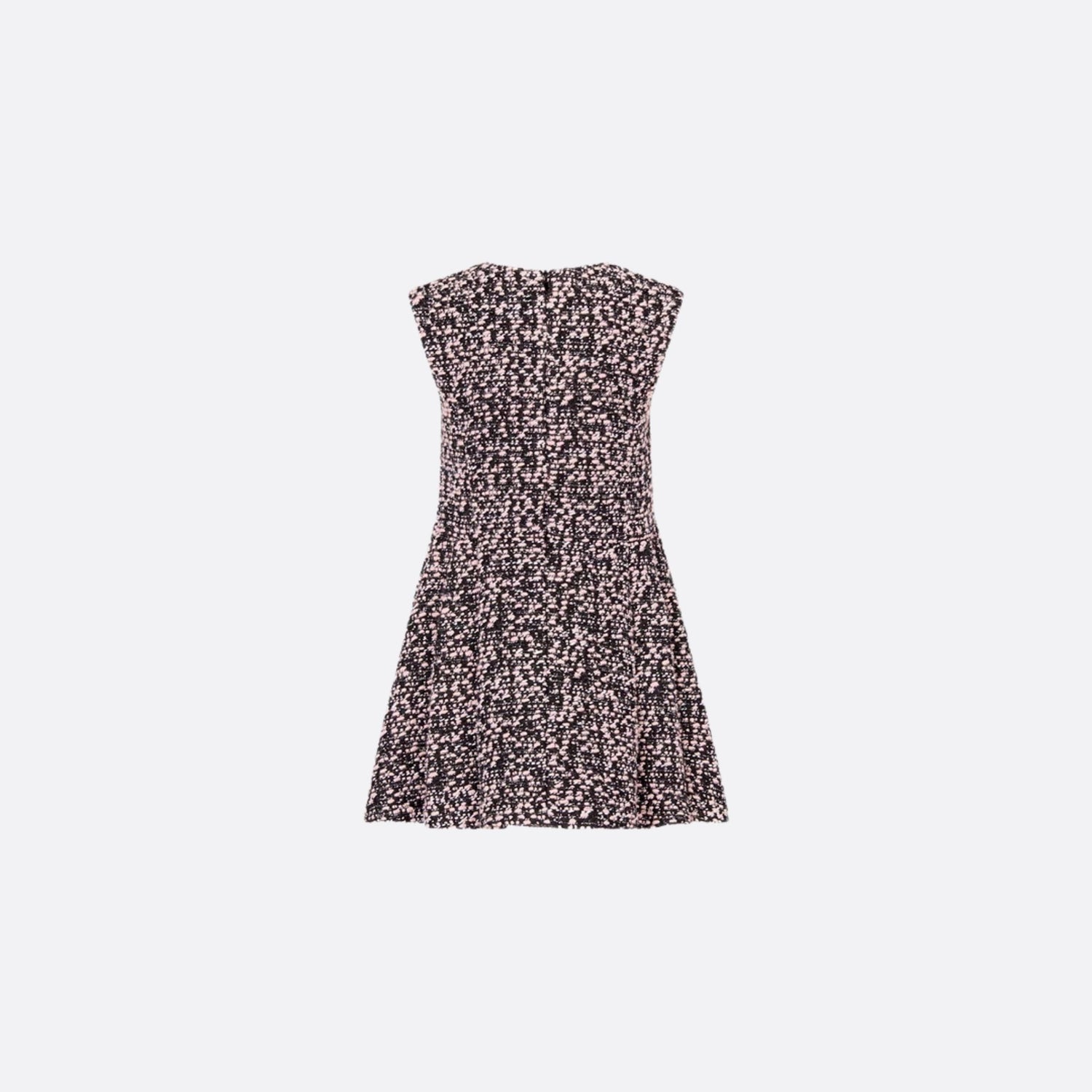 Dior Kids Flared Dress Black Pink And Silver Tone Tweed, Back View