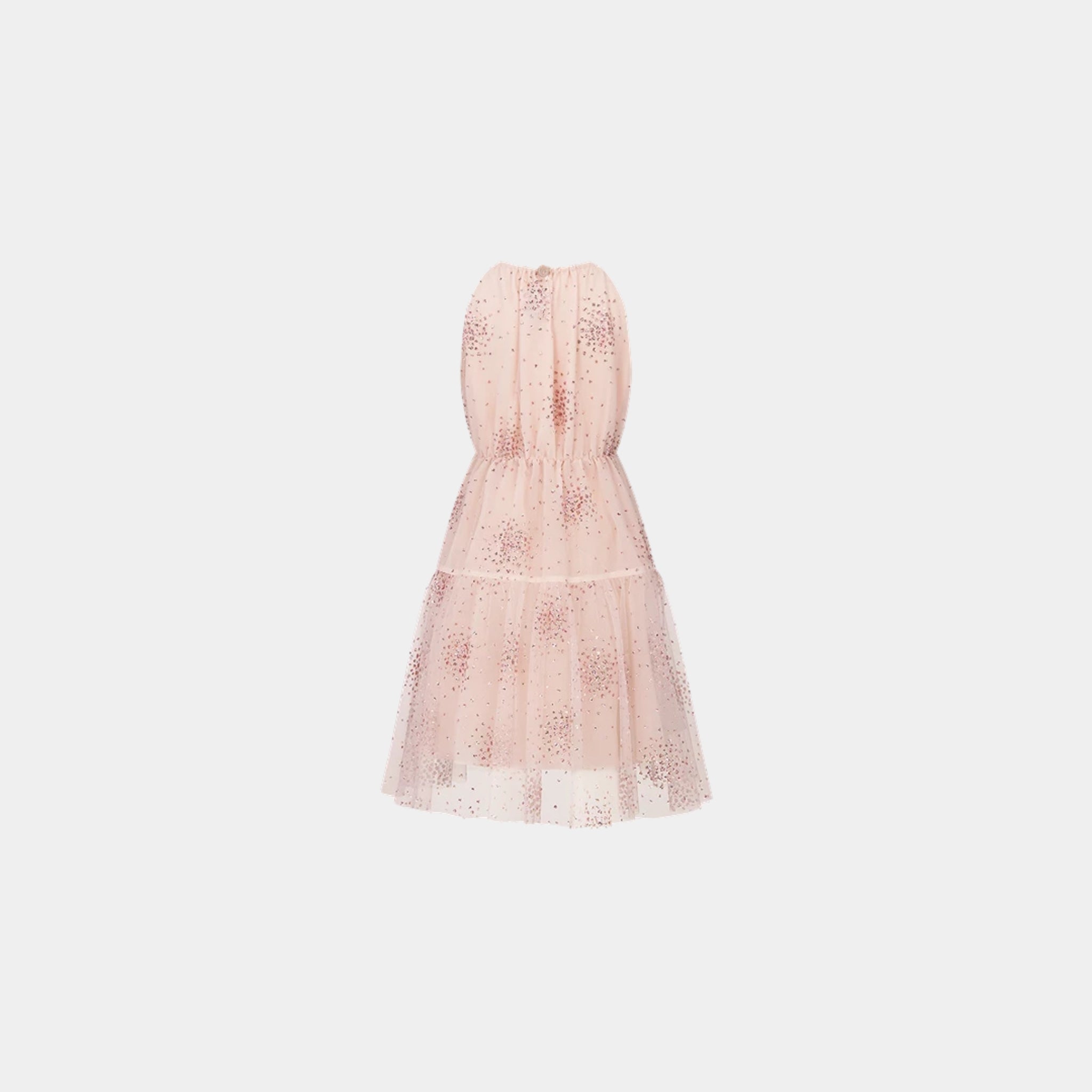 Dior Kids Flared Dress Glitter Tulle, Pale Pink, Back