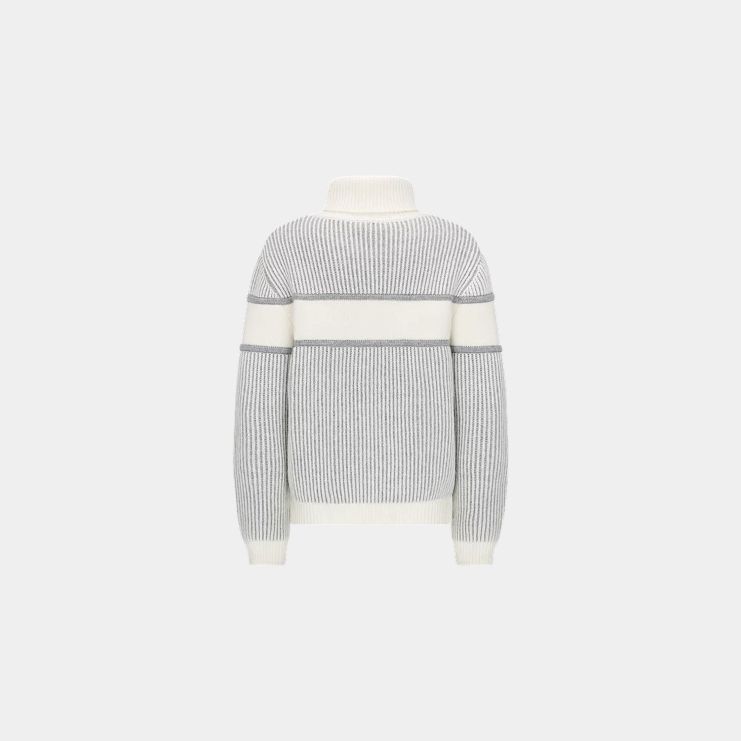 Dior Kids Heathered Gray &amp; Ivory Wool-Cashmere Blend Sweater, Back