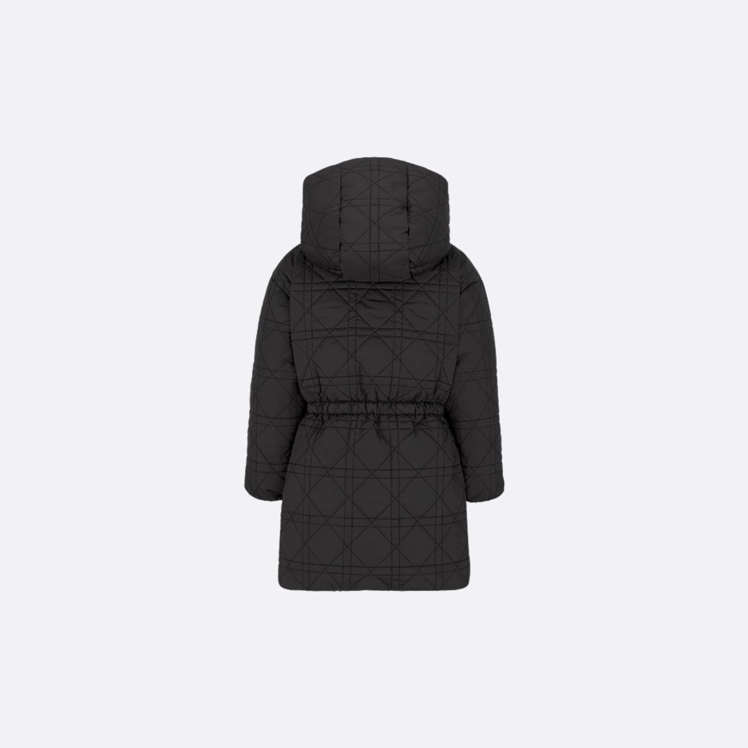 Dior Kids Hooded Down Jacket Black Cannage Technical Fabric, Back View