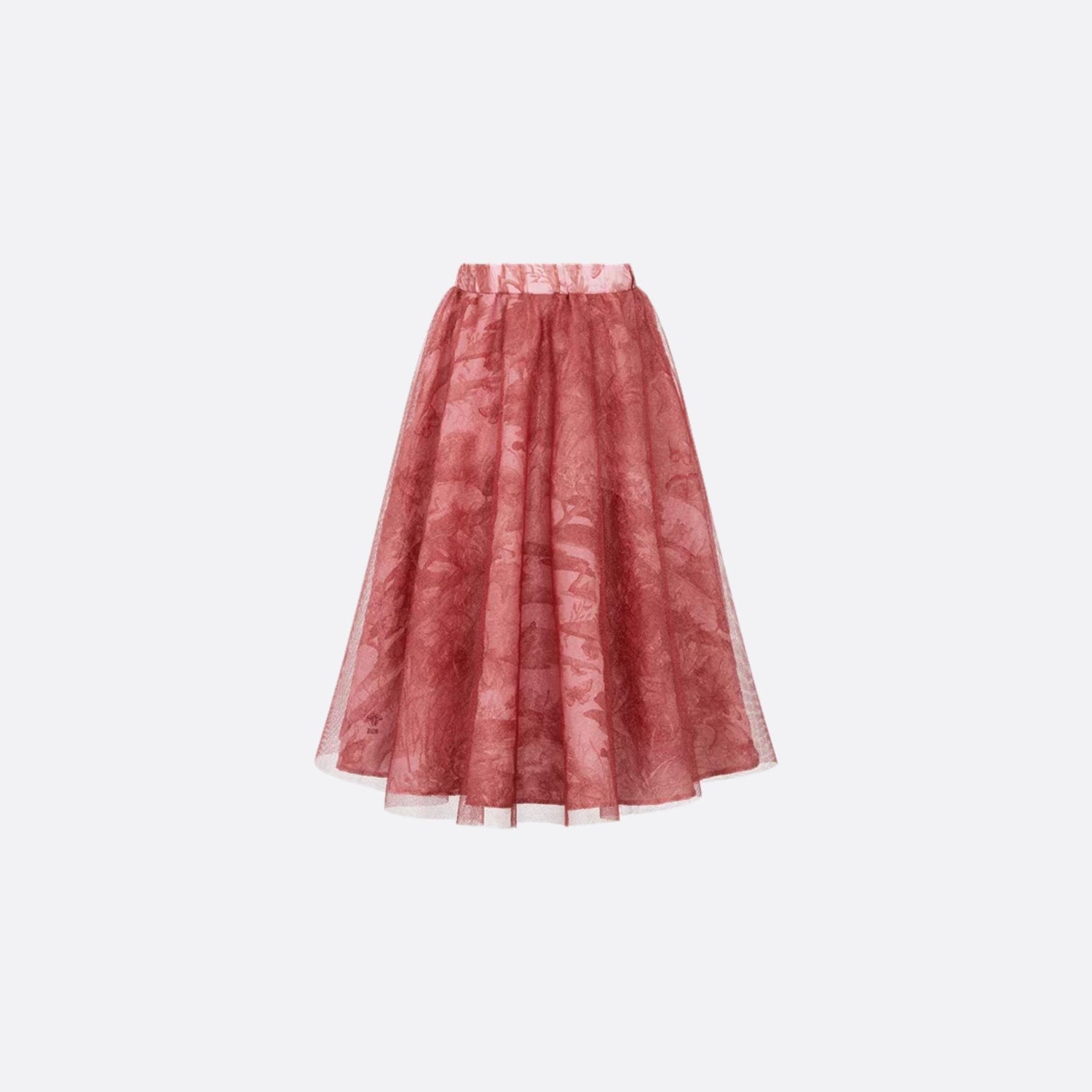 Dior Kids Long Skirt Antique Pink Cloqué Technical Fabric &amp; Tulle, Front View