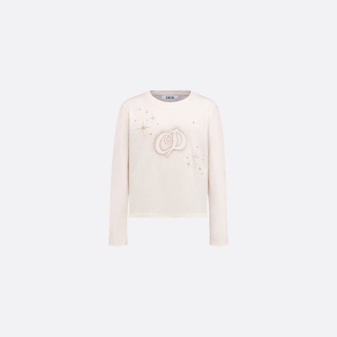 Dior Kids Long Sleeved T-Shirt Vanilla White Cotton Jersey, Front View