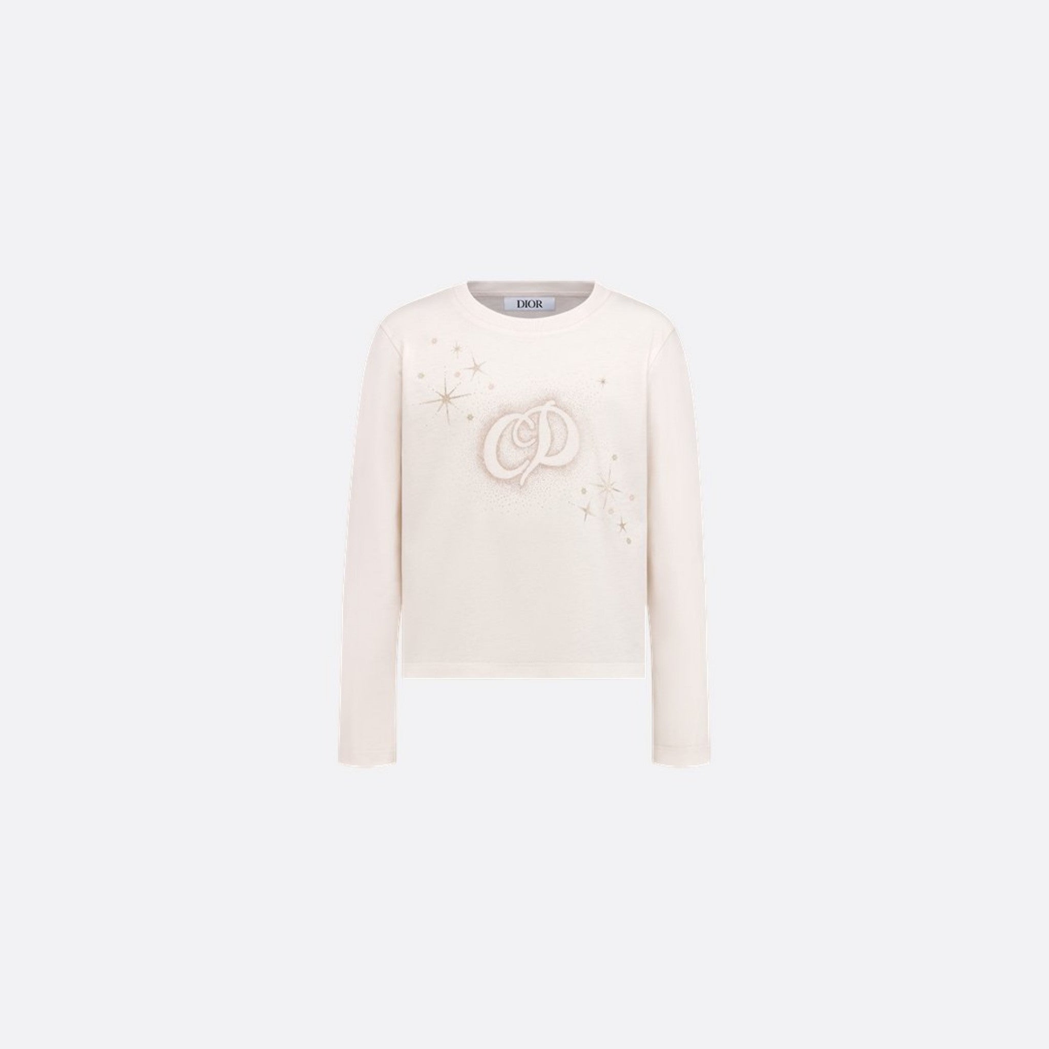 Dior Kids Long Sleeved T-Shirt Vanilla White Cotton Jersey, Front View