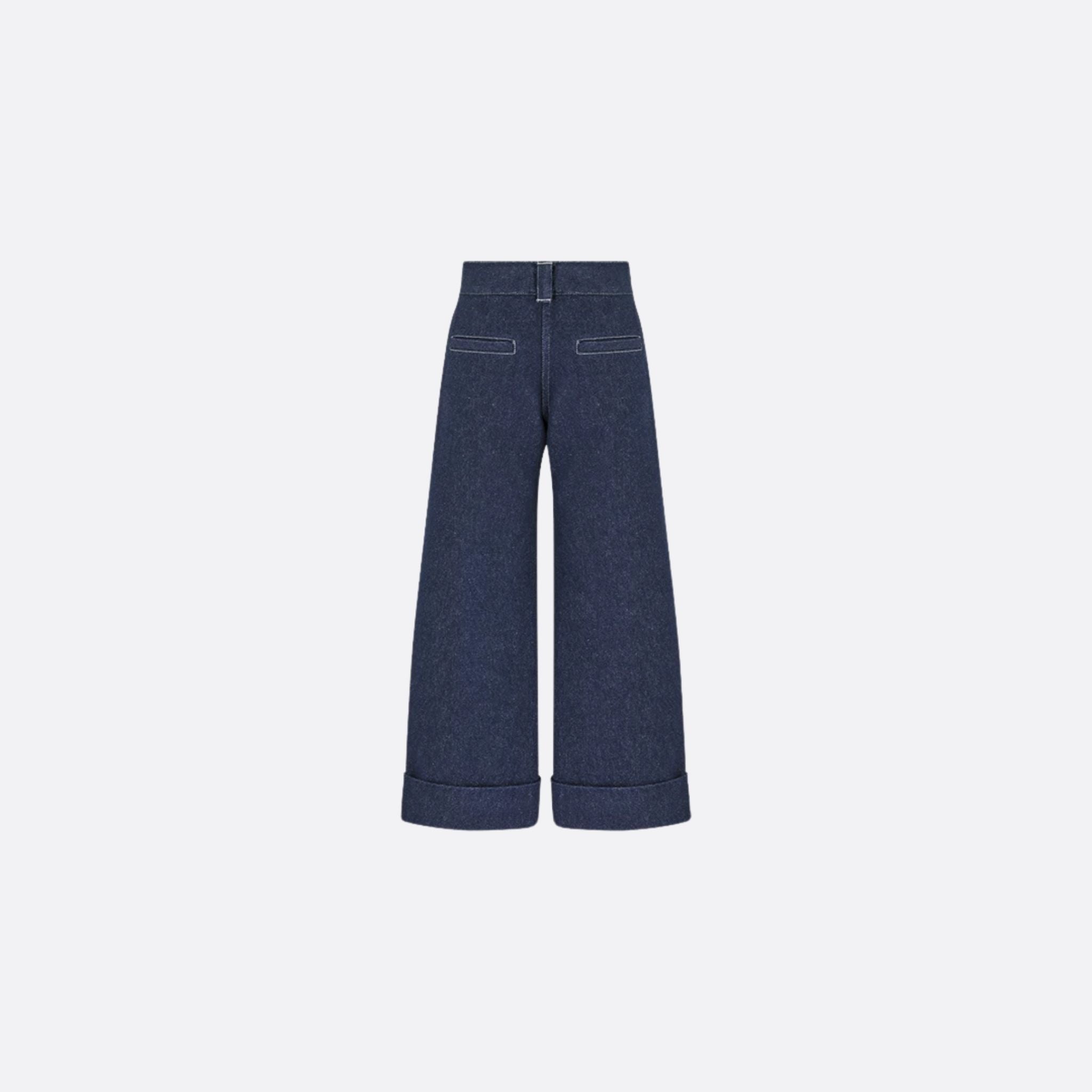 Dior Kids Loose-Fitting Jeans Navy Blue Cotton Denim, Back View