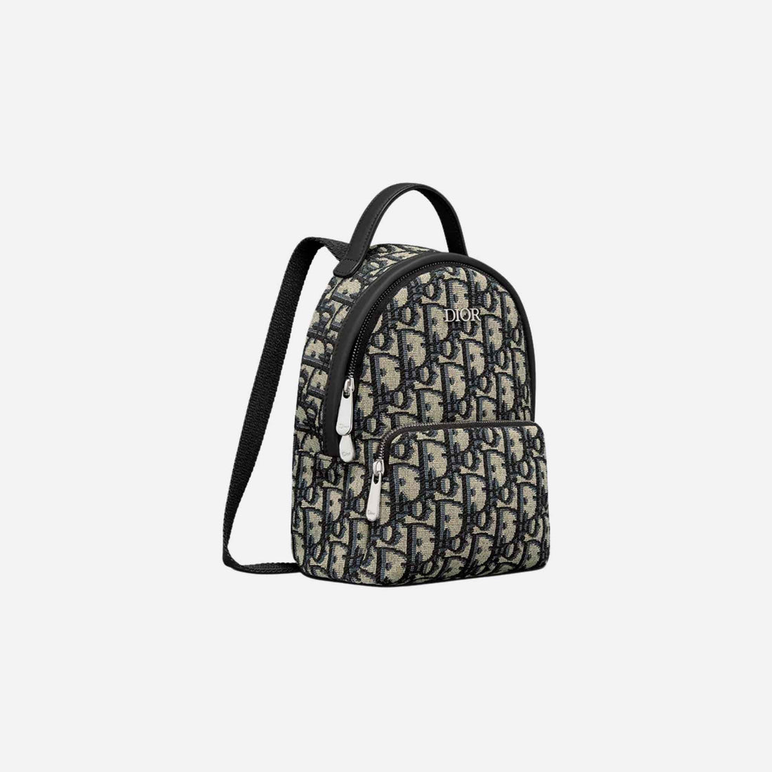 حقيبة ظهر Mini Rider للأطفال من Dior بلون بيج وأسود، جاكار Dior Oblique، جانبية
