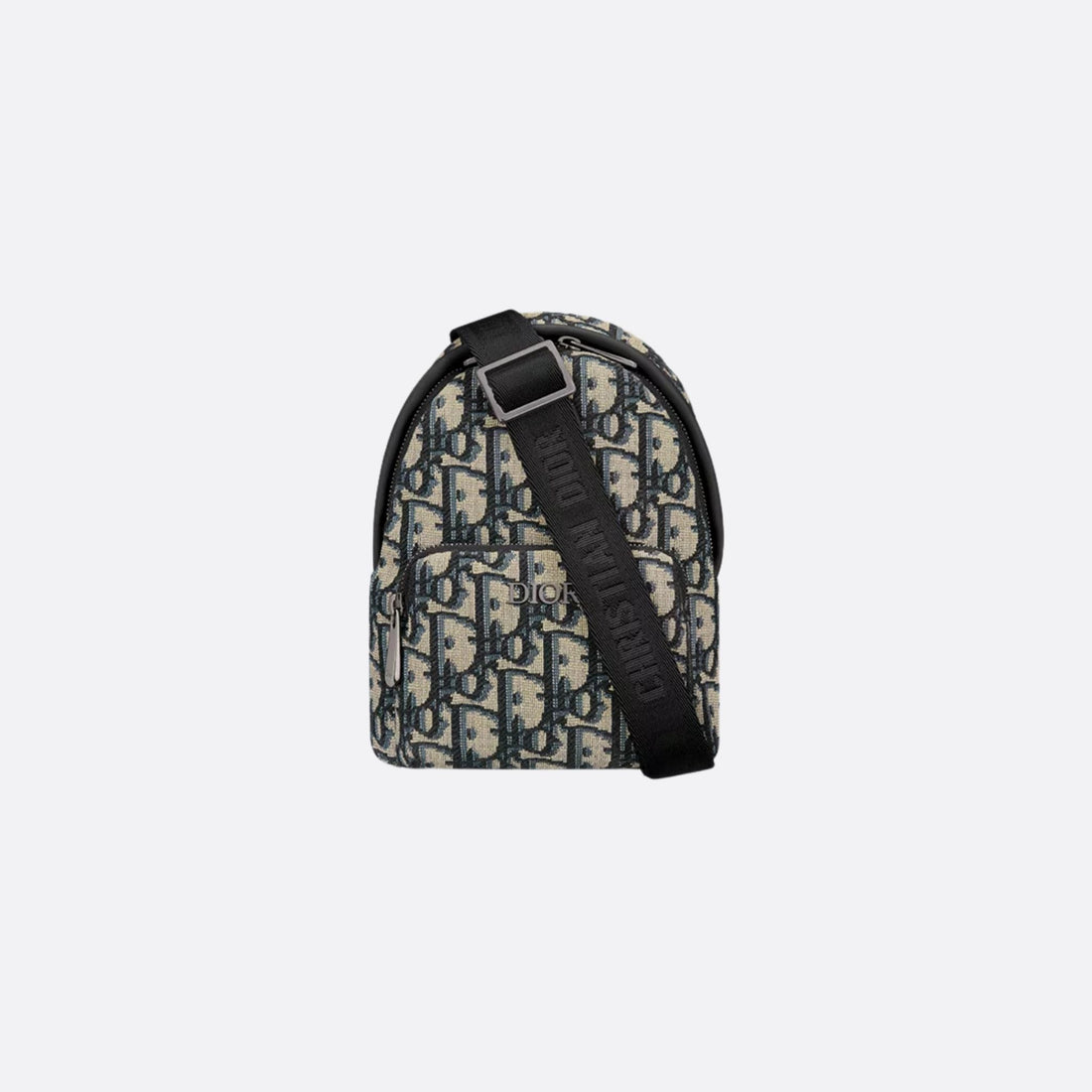 Dior Kids Nano Rider Sling Bag Beige And Blue Dior Oblique Jacquard, Front View