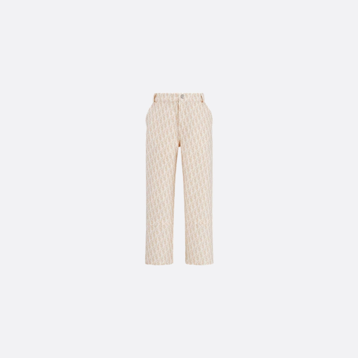 Kids Pants Beige Basket Weave Cotton Ivory Dior Oblique Motif