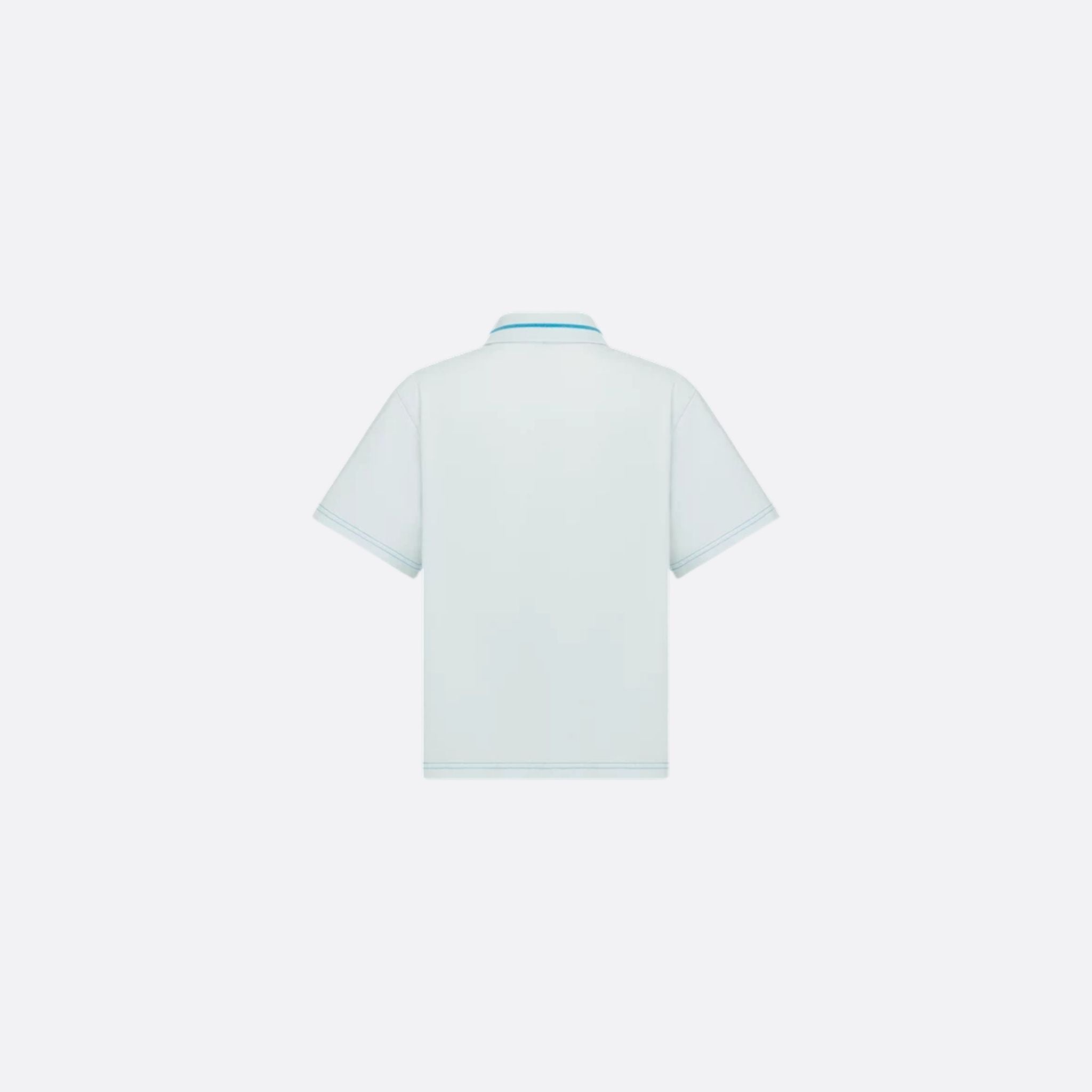 Dior Kids Polo Shirt Gray-Blue Cotton Jersey, Back