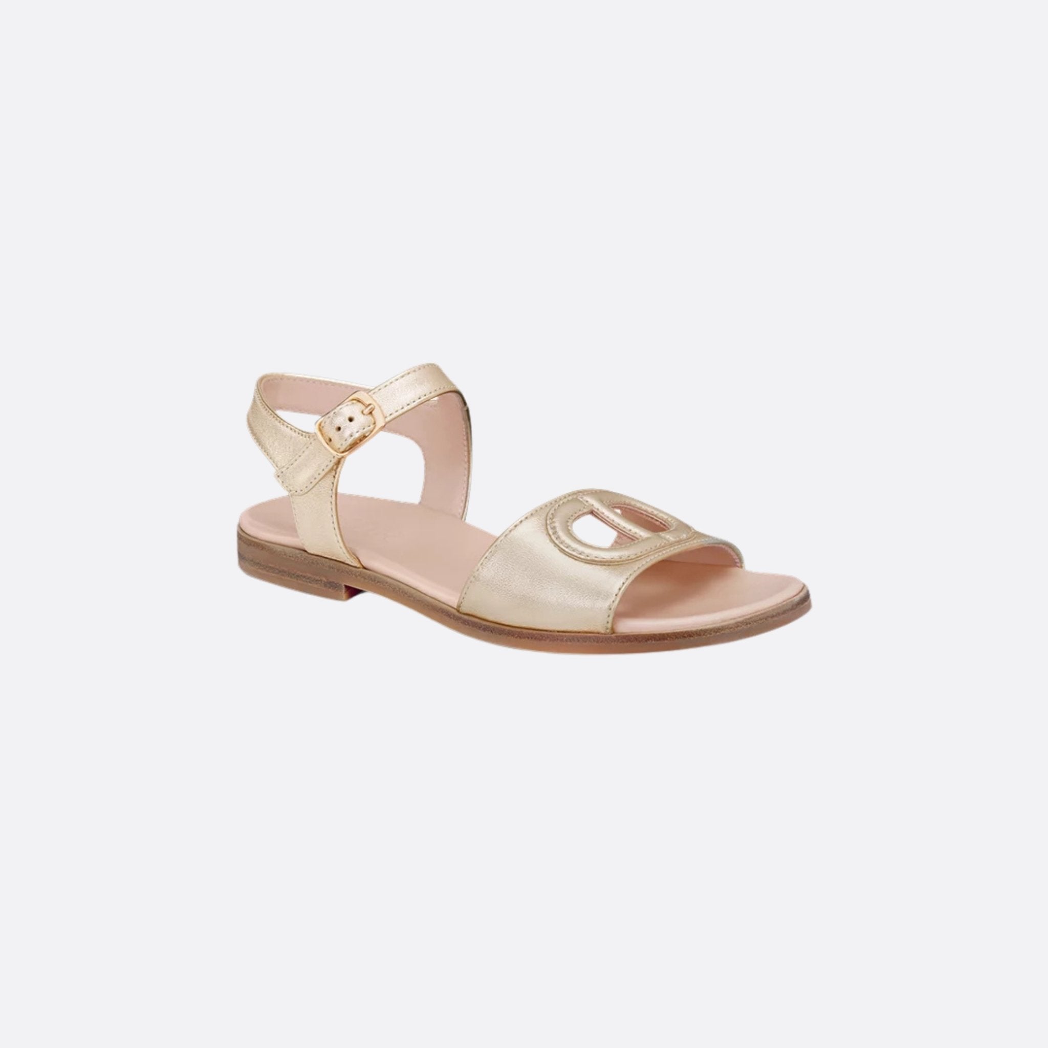 Dior Kids Sandal Calfskin, Gold-Tone, Front