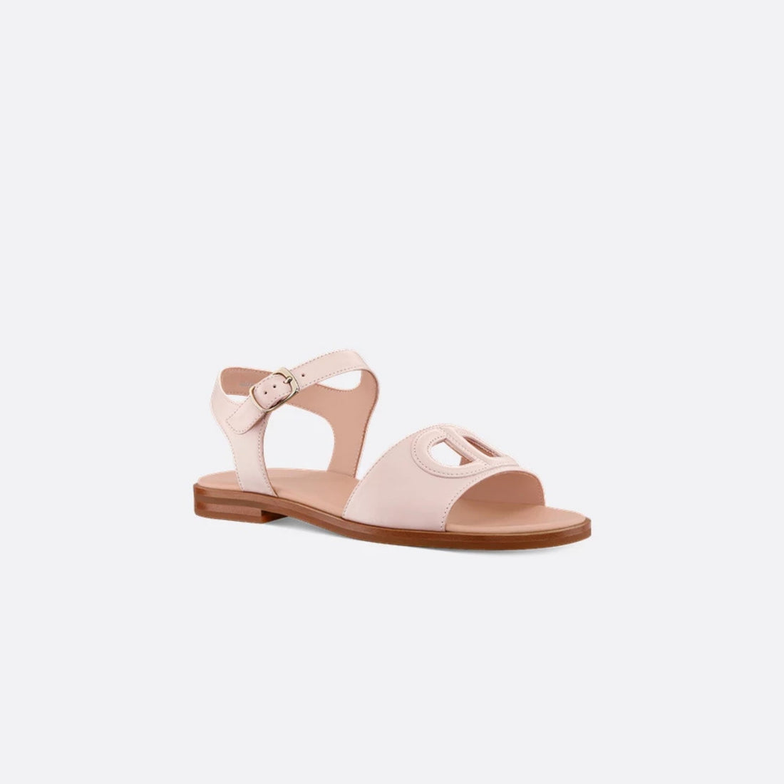 صندل Dior Kids من جلد العجل، وردي فاتح، أمامي