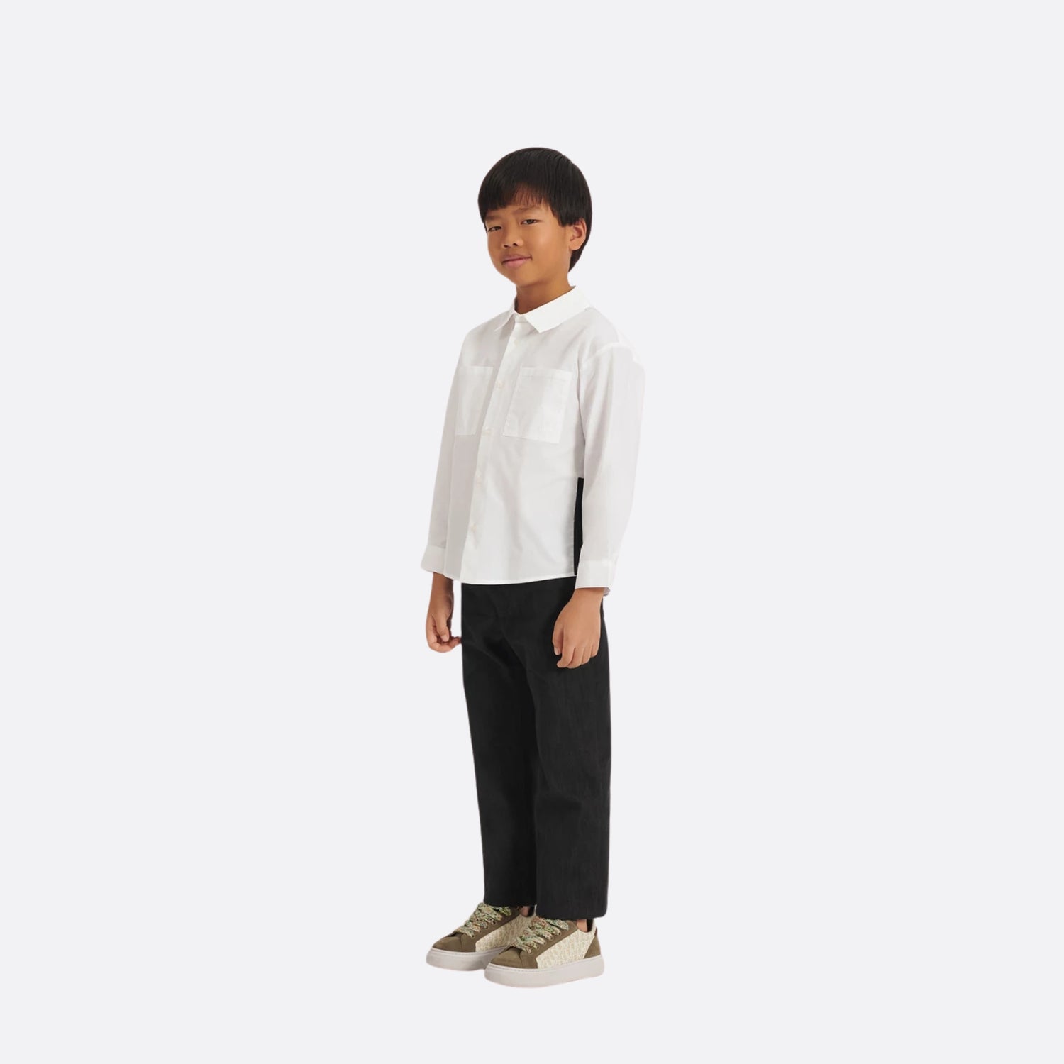 Dior Kids Shirt Ivory Cotton Poplin, Model