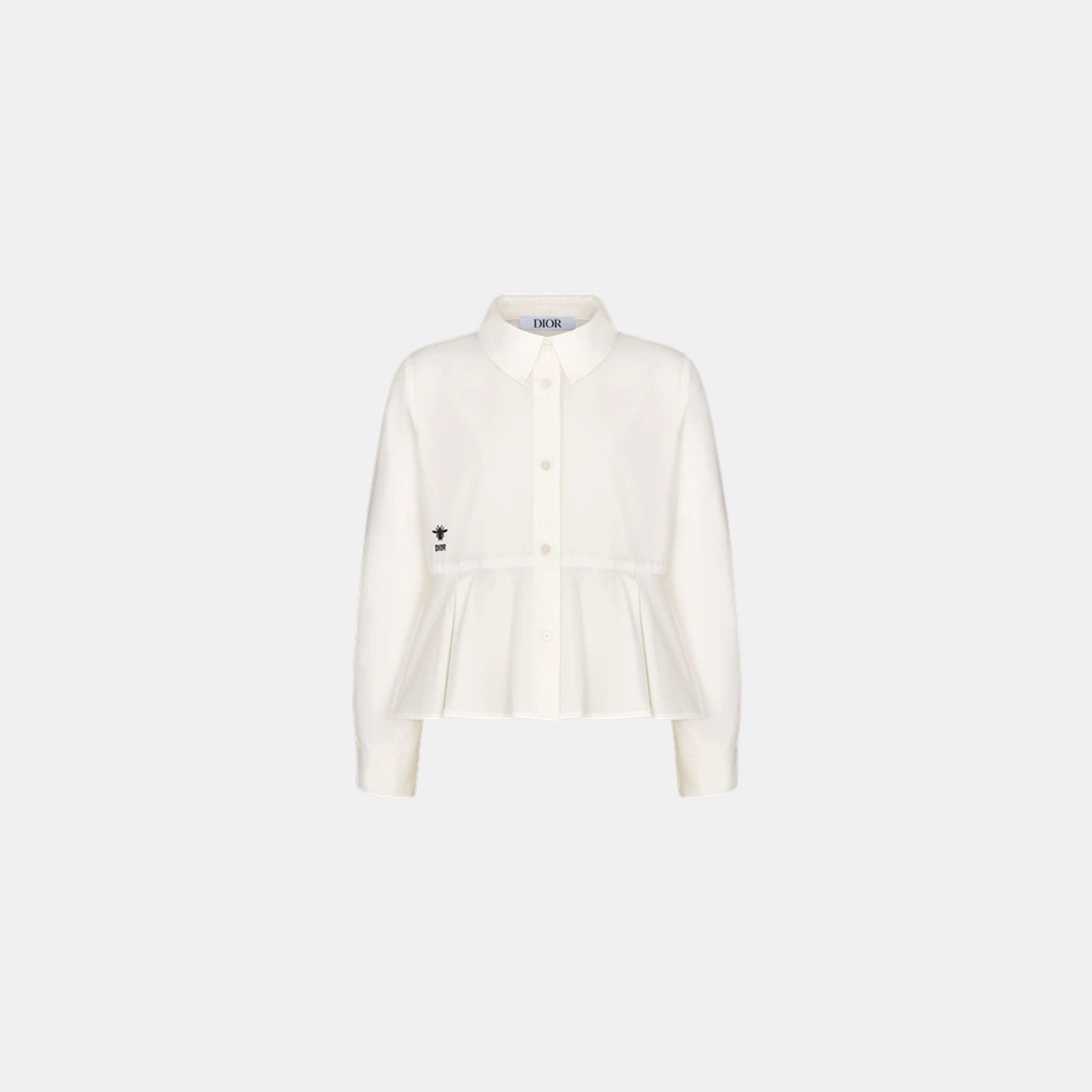 Dior Kids Shirt White Cotton Poplin, FrontViews