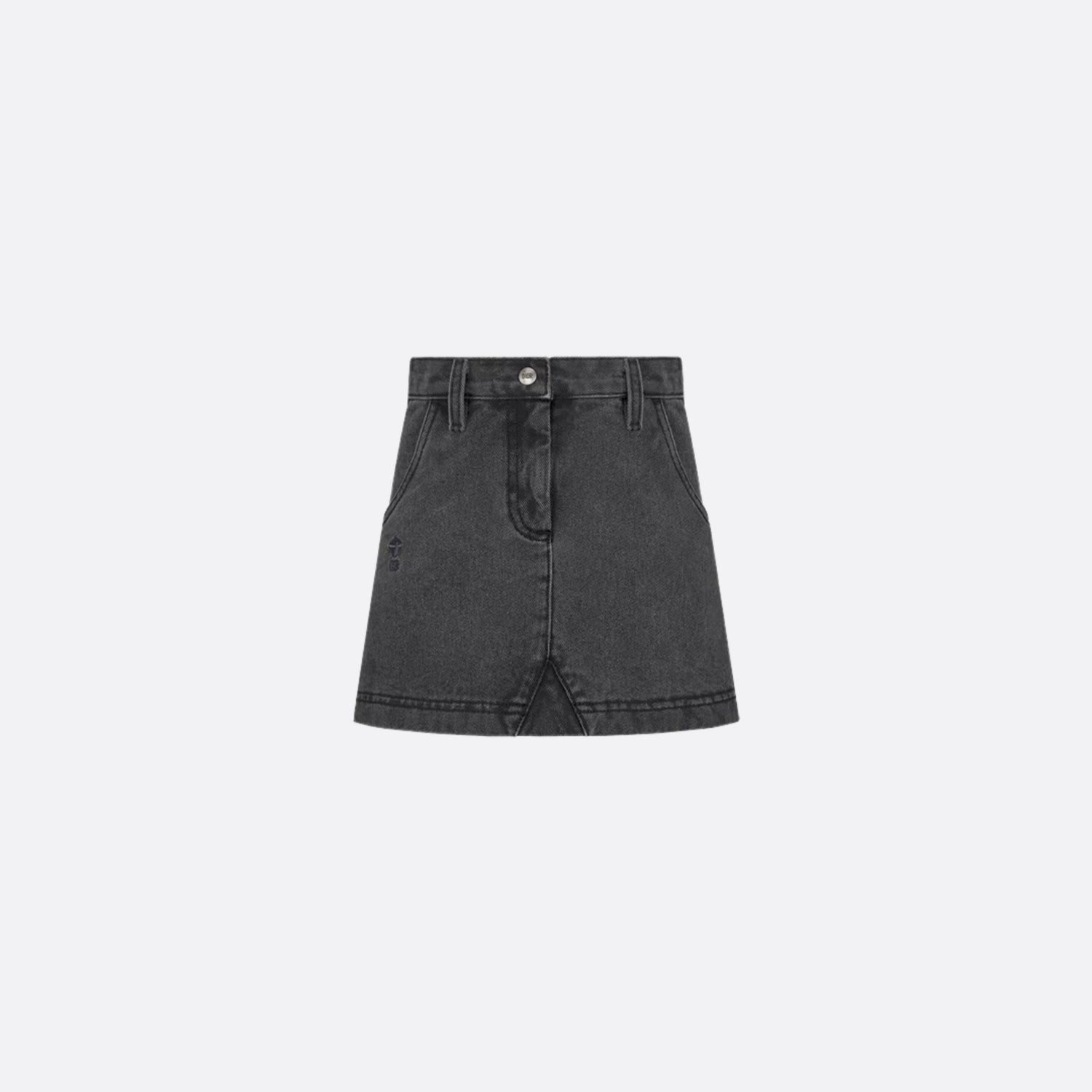 Dior Kids Short Skirt Deep Gray Cotton Denim, Front